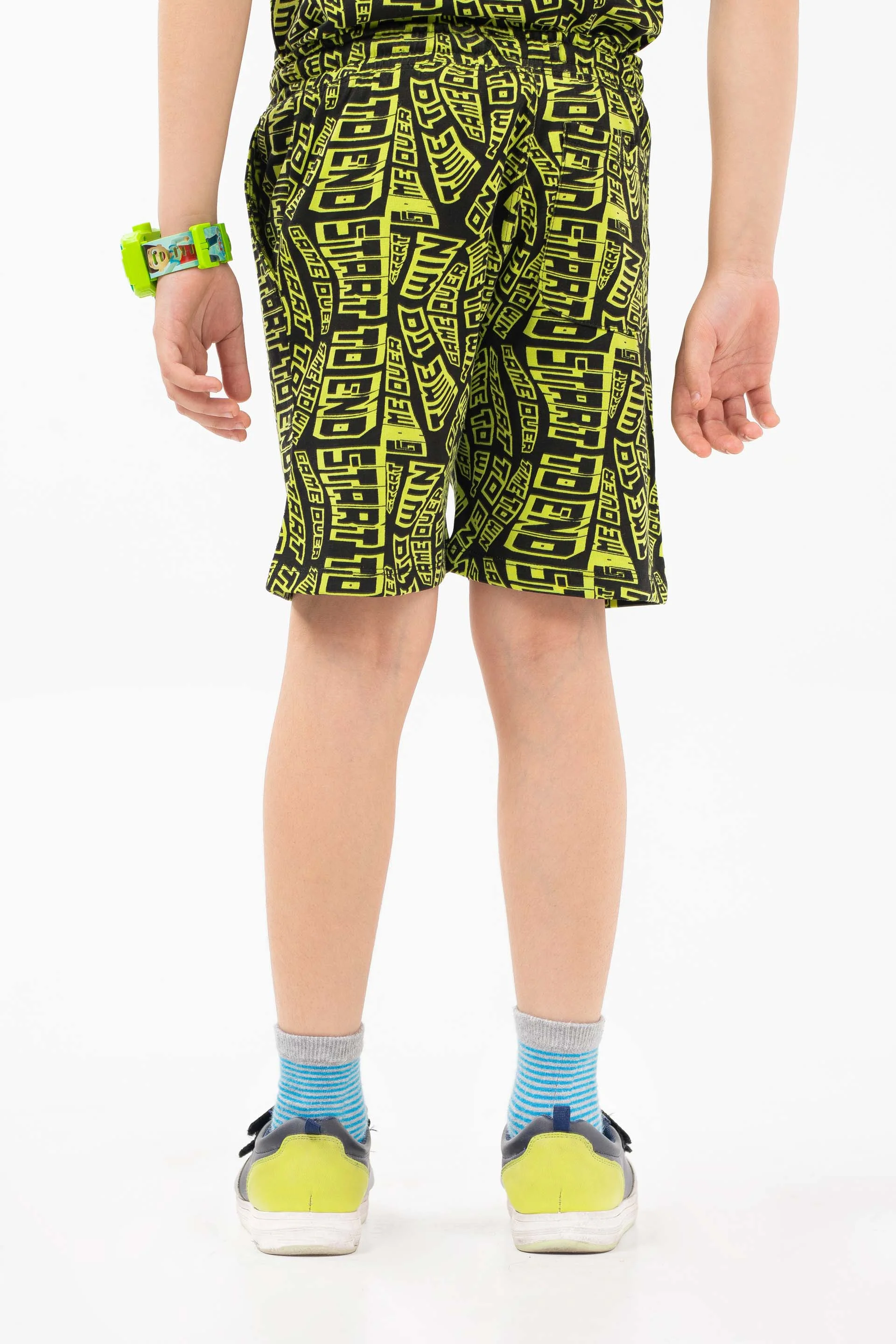 Printed Shorts Blue/Green - Image 4