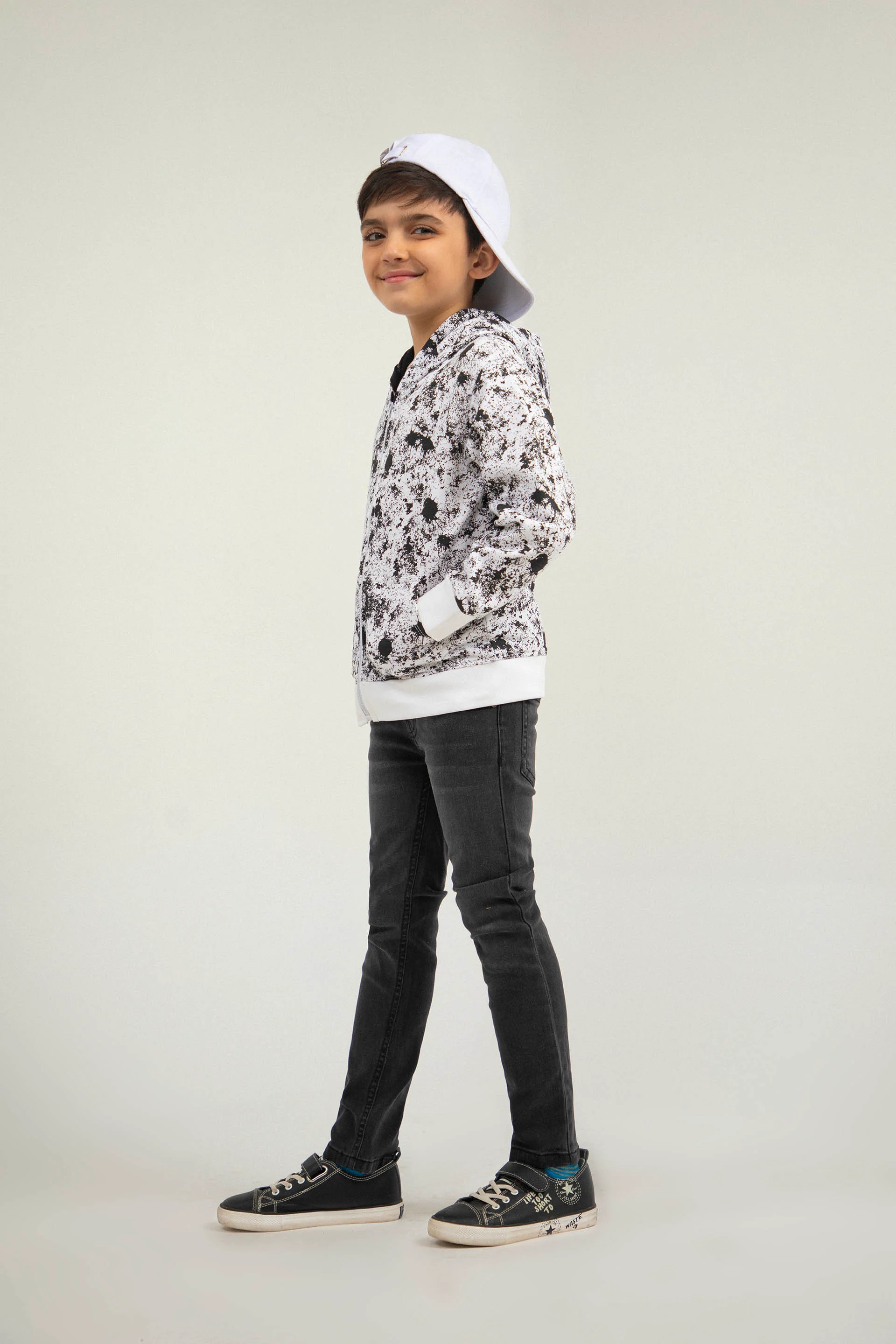 Splatter Hoodie Black/White - Image 2