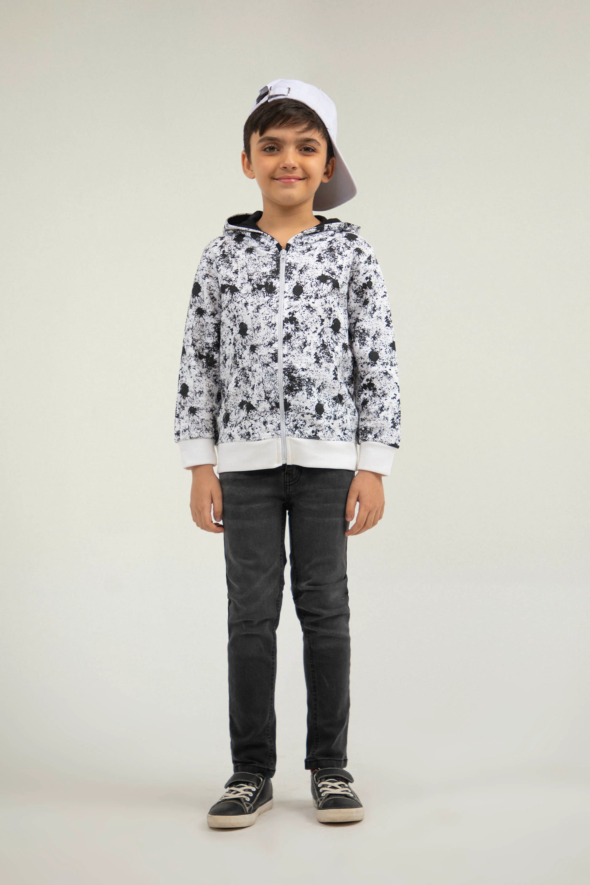 Splatter Hoodie Black/White - Image 3