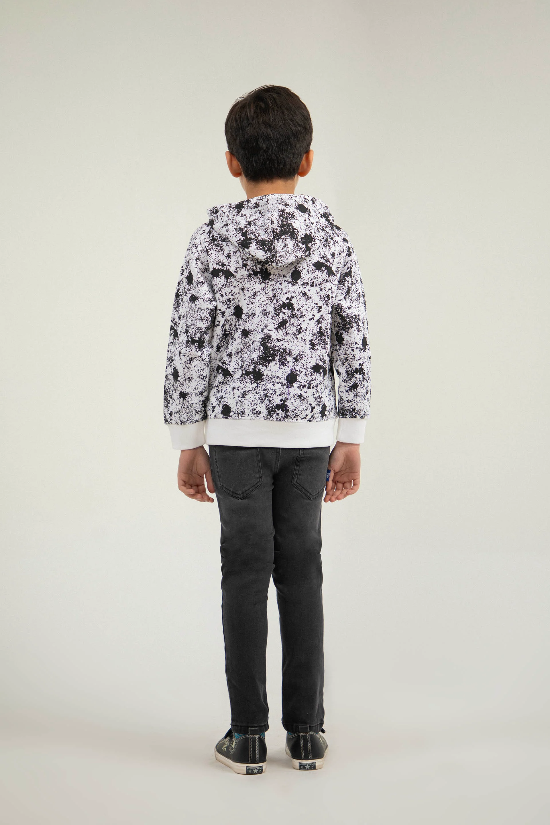 Splatter Hoodie Black/White - Image 4