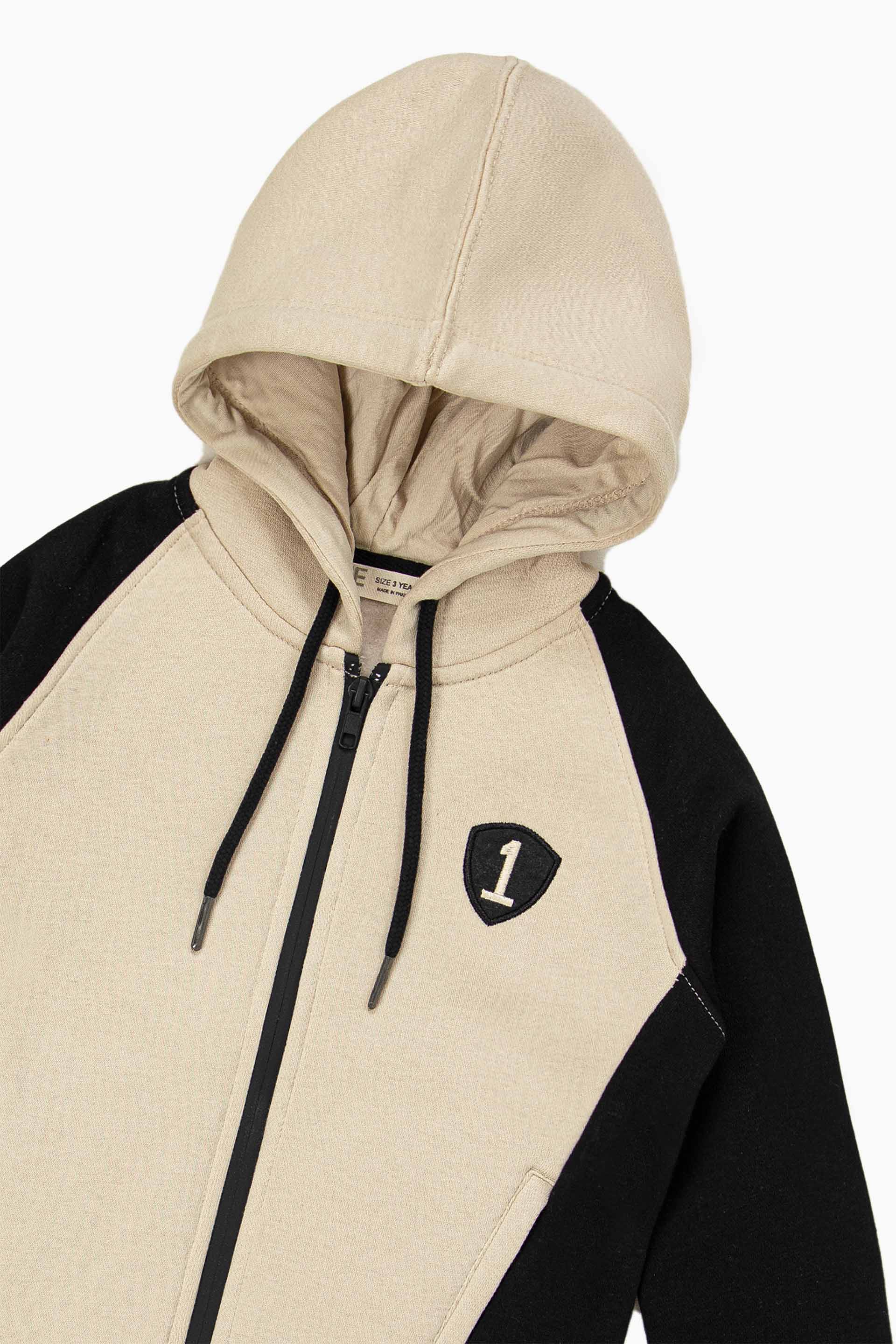 Contrasting Zipper Hoodie - Image 2