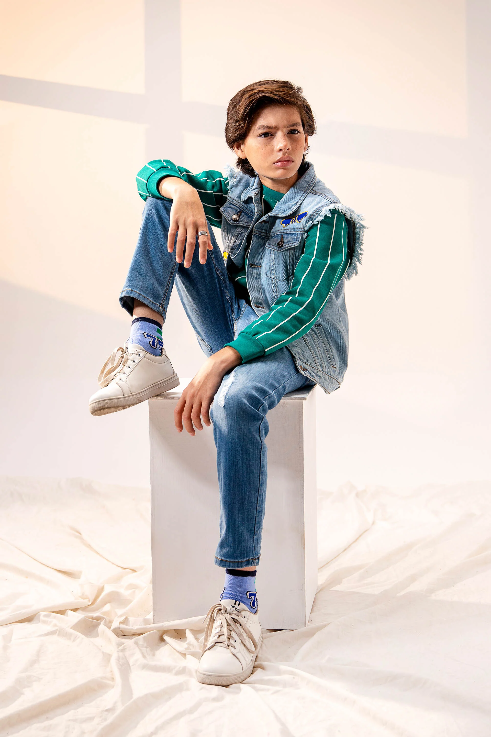 Sleeveless Jacket Blue - Image 2