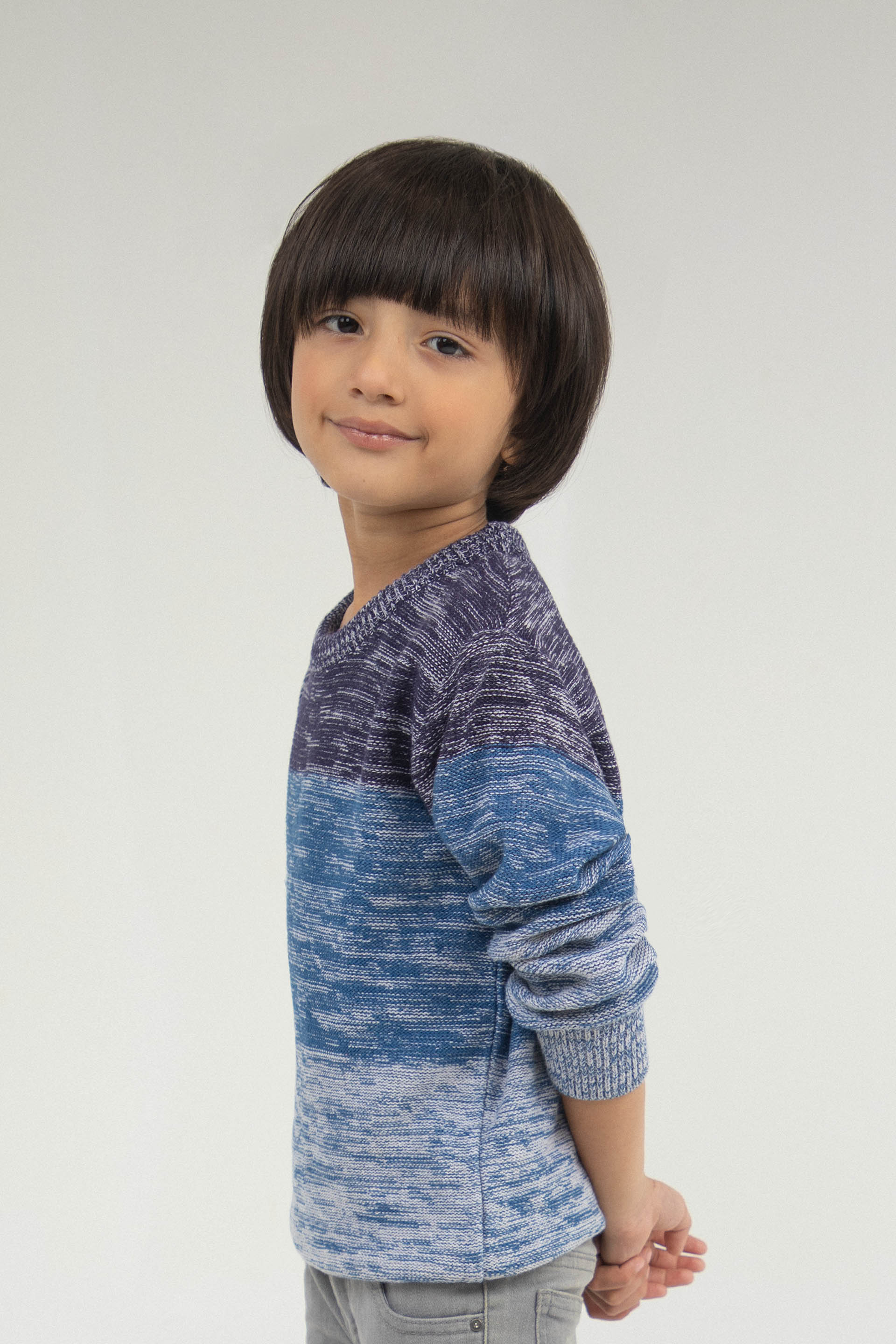 Textured Sweater Blue - Image 2