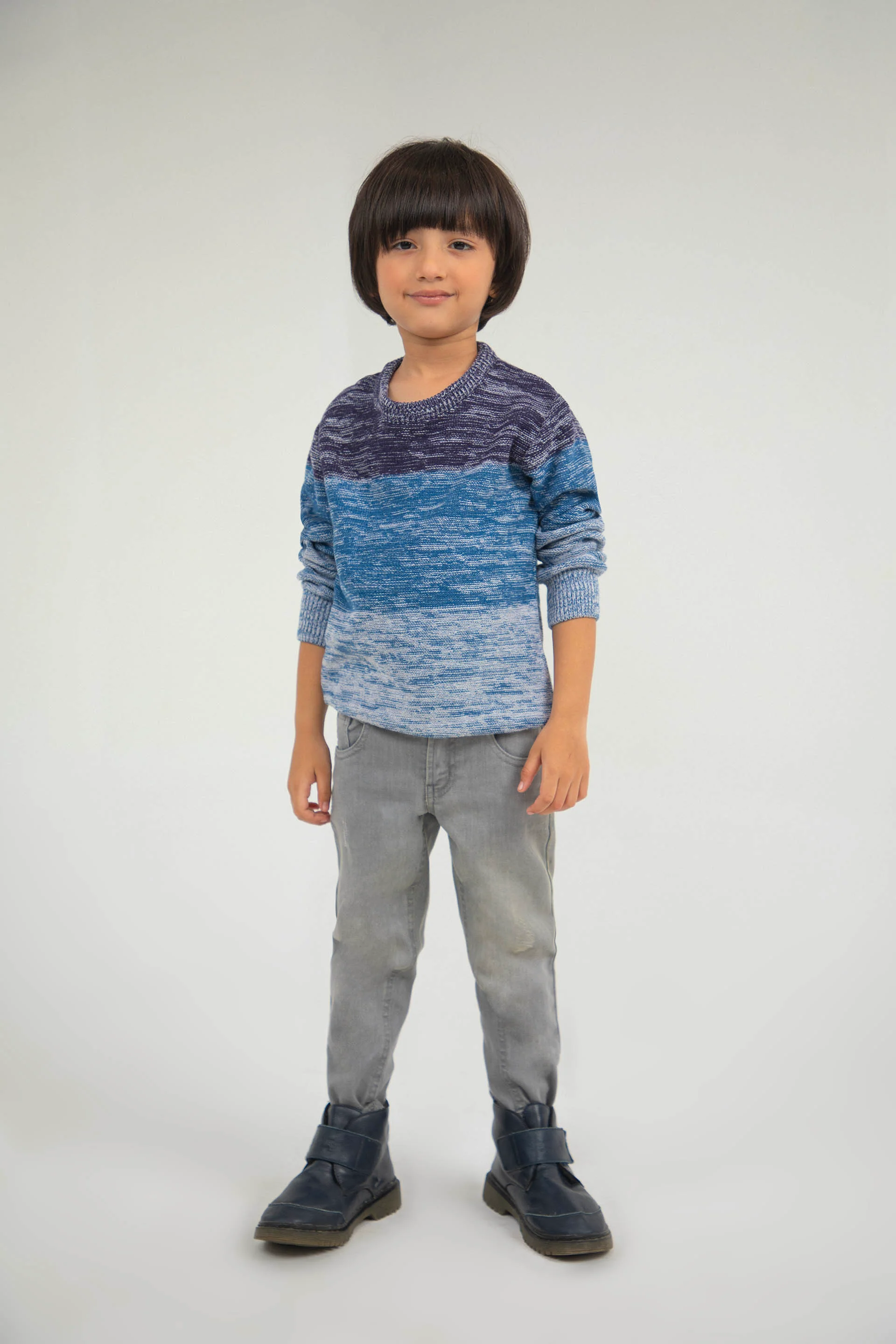 Textured Sweater Blue - Image 3