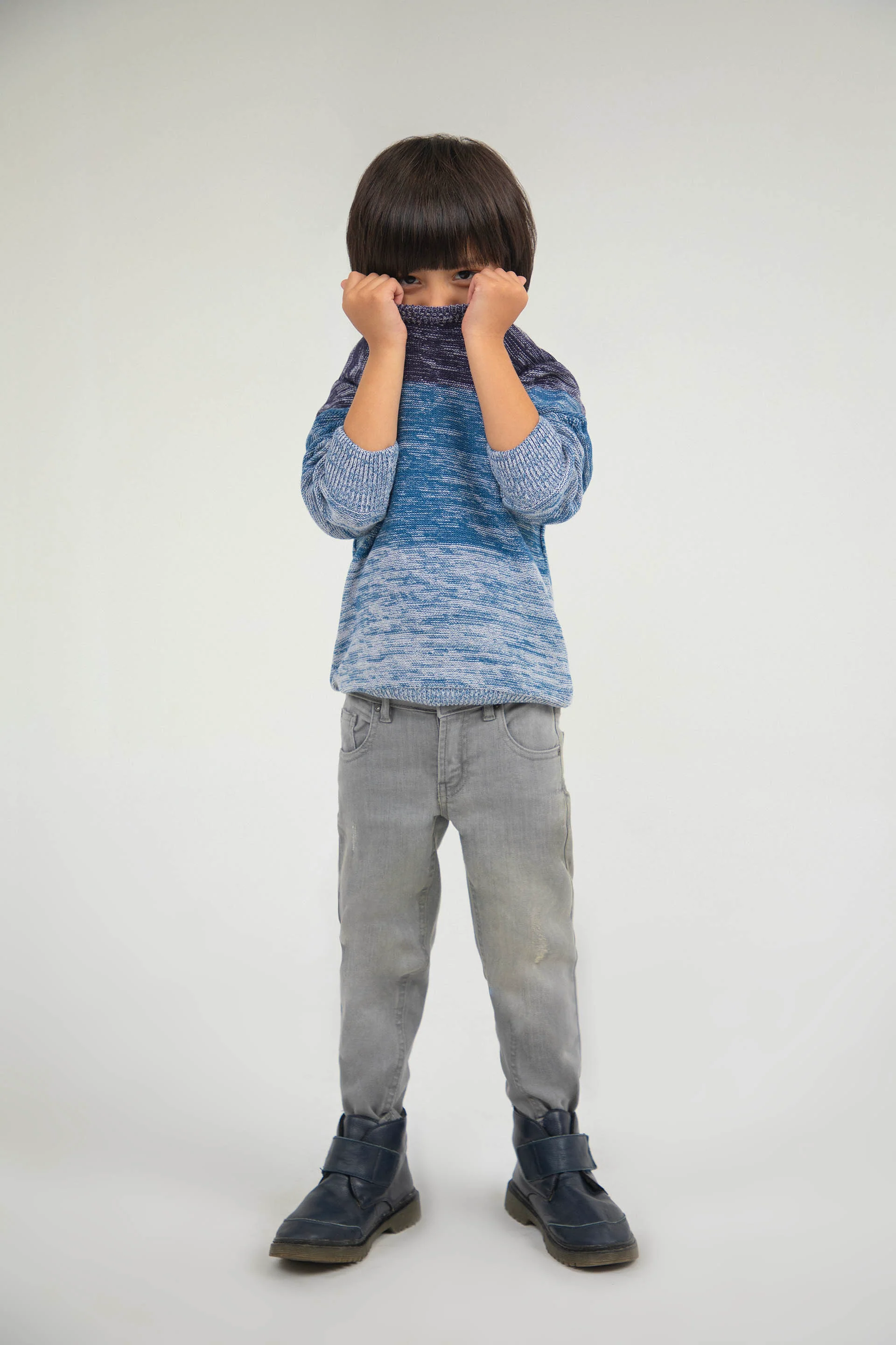 Textured Sweater Blue - Image 4