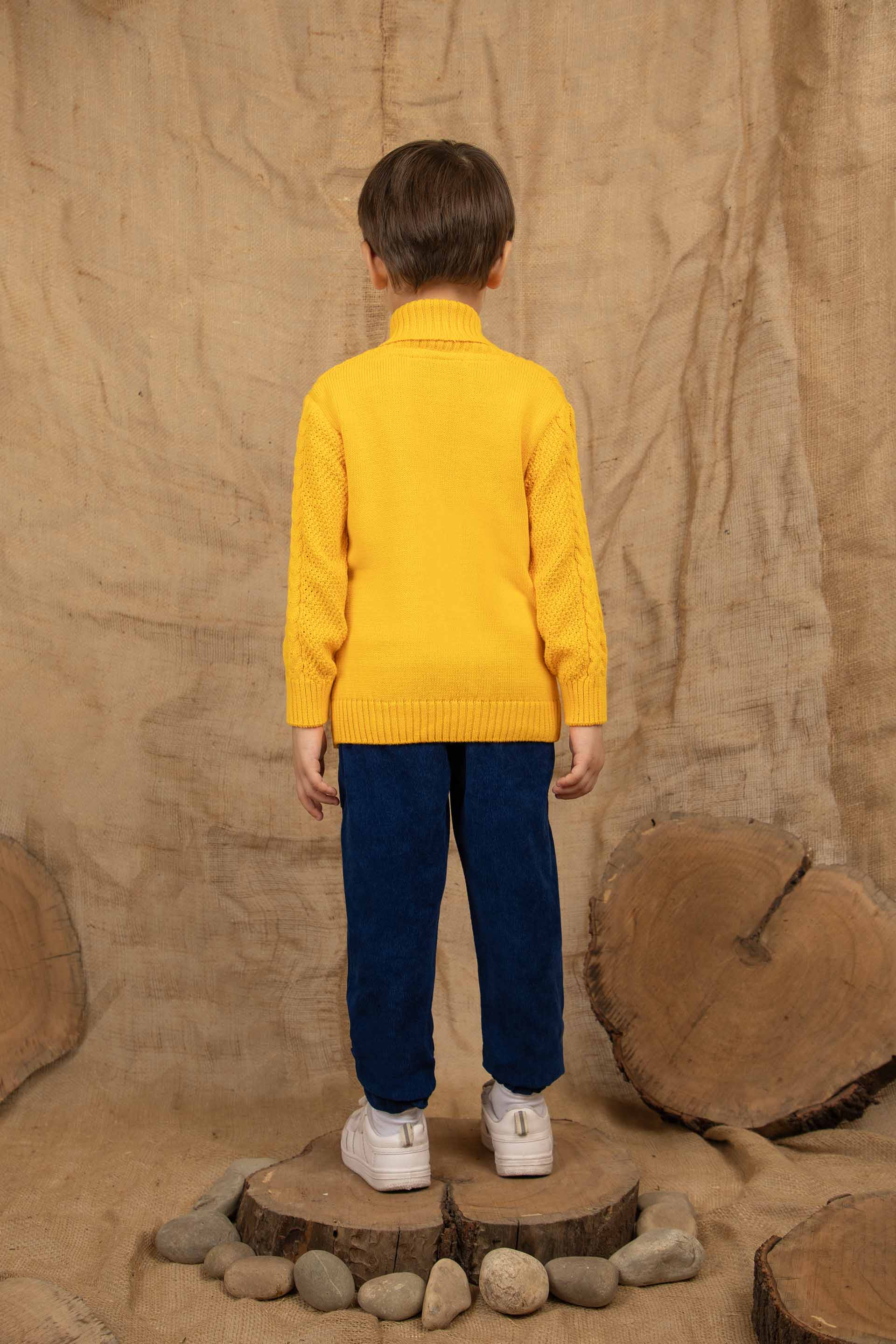 Shawl Collar Sweater Mustard - Image 4