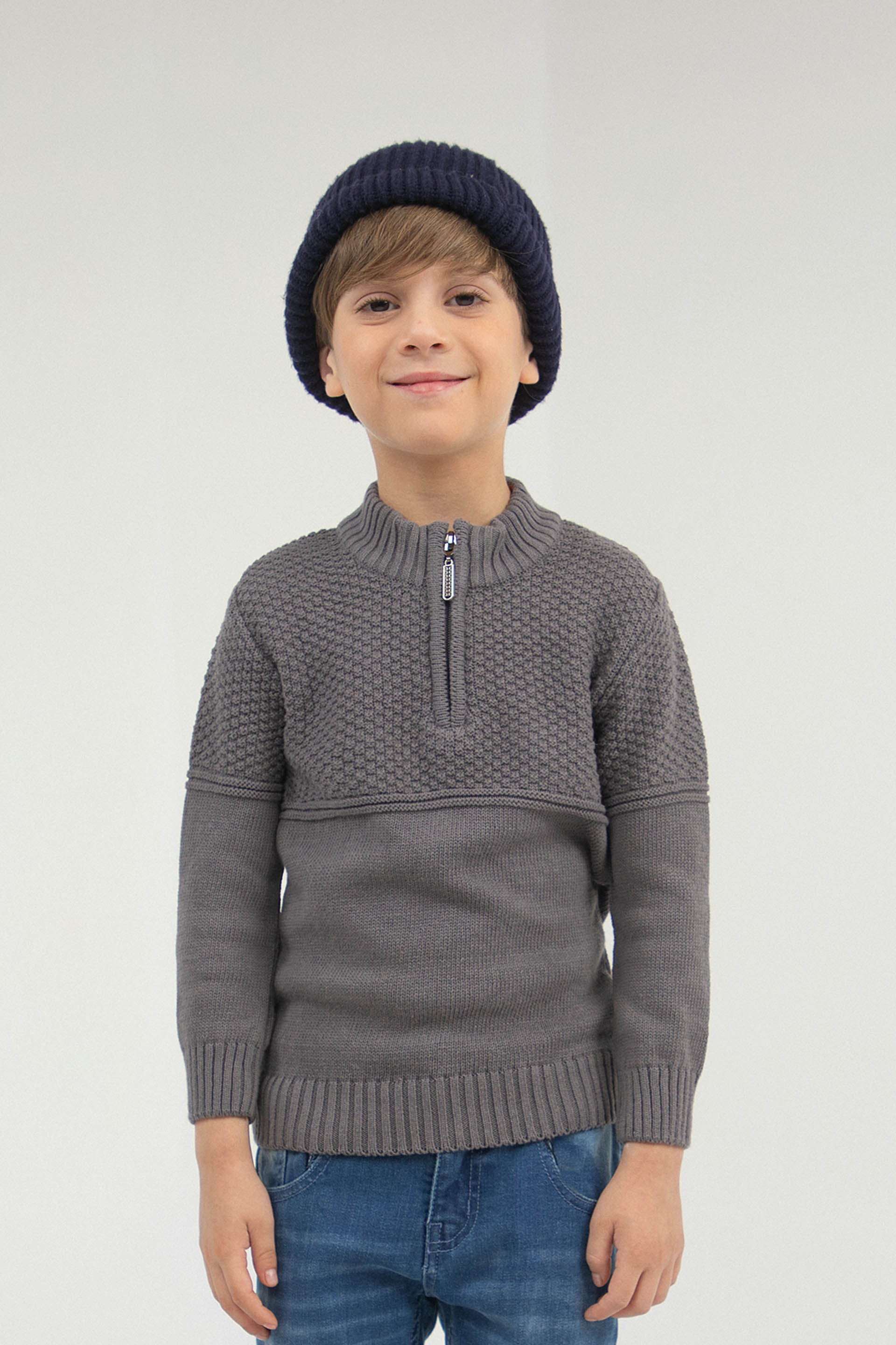 Textured Sweater Grey
