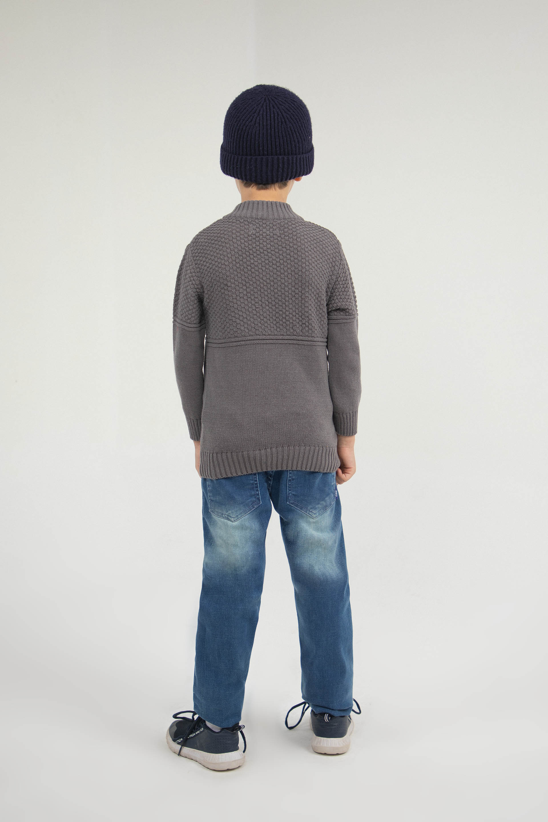 Textured Sweater Grey - Image 4