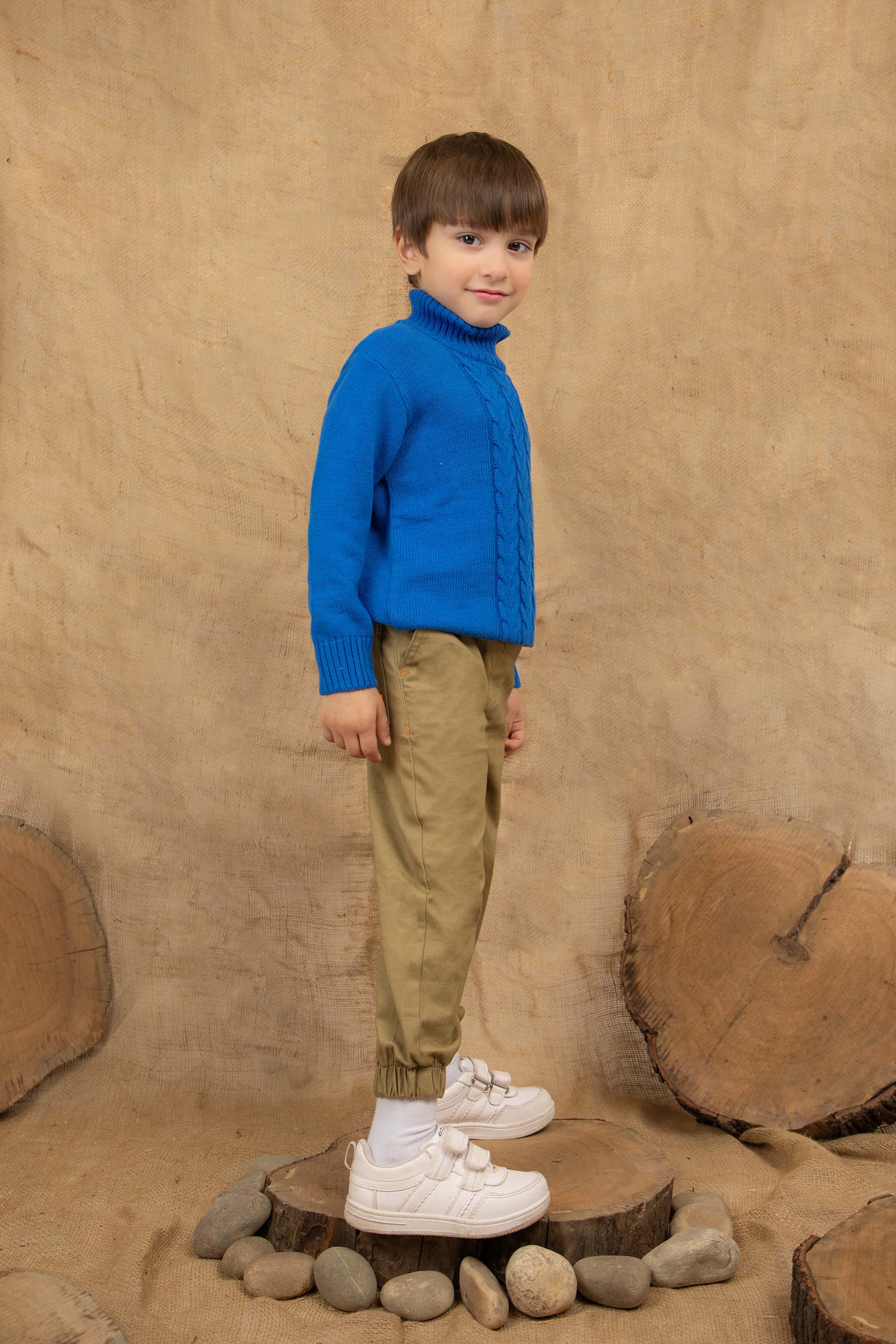 High Neck Sweater Blue - Image 2