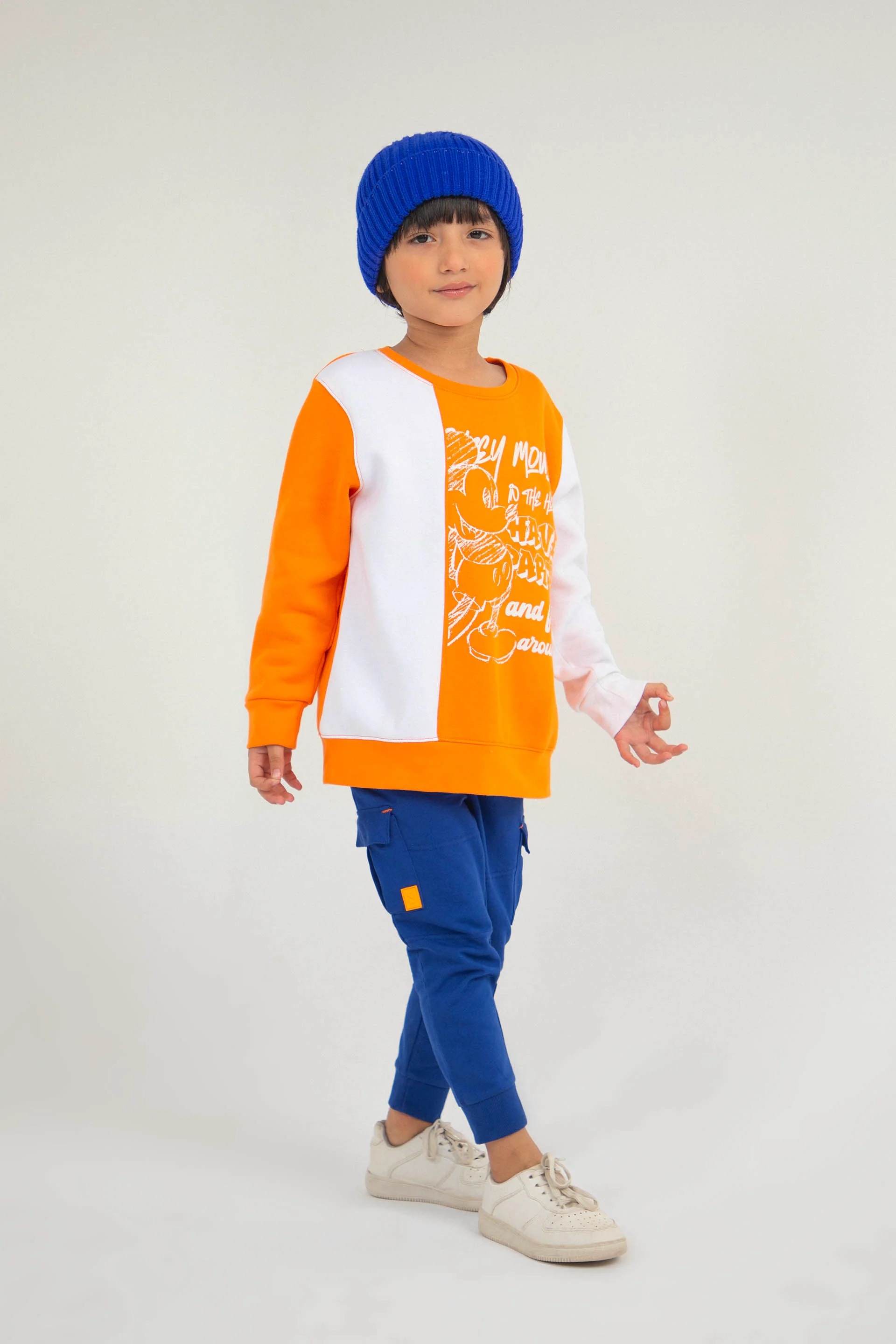 Mickey Sweatshirt Orange/White - Image 2