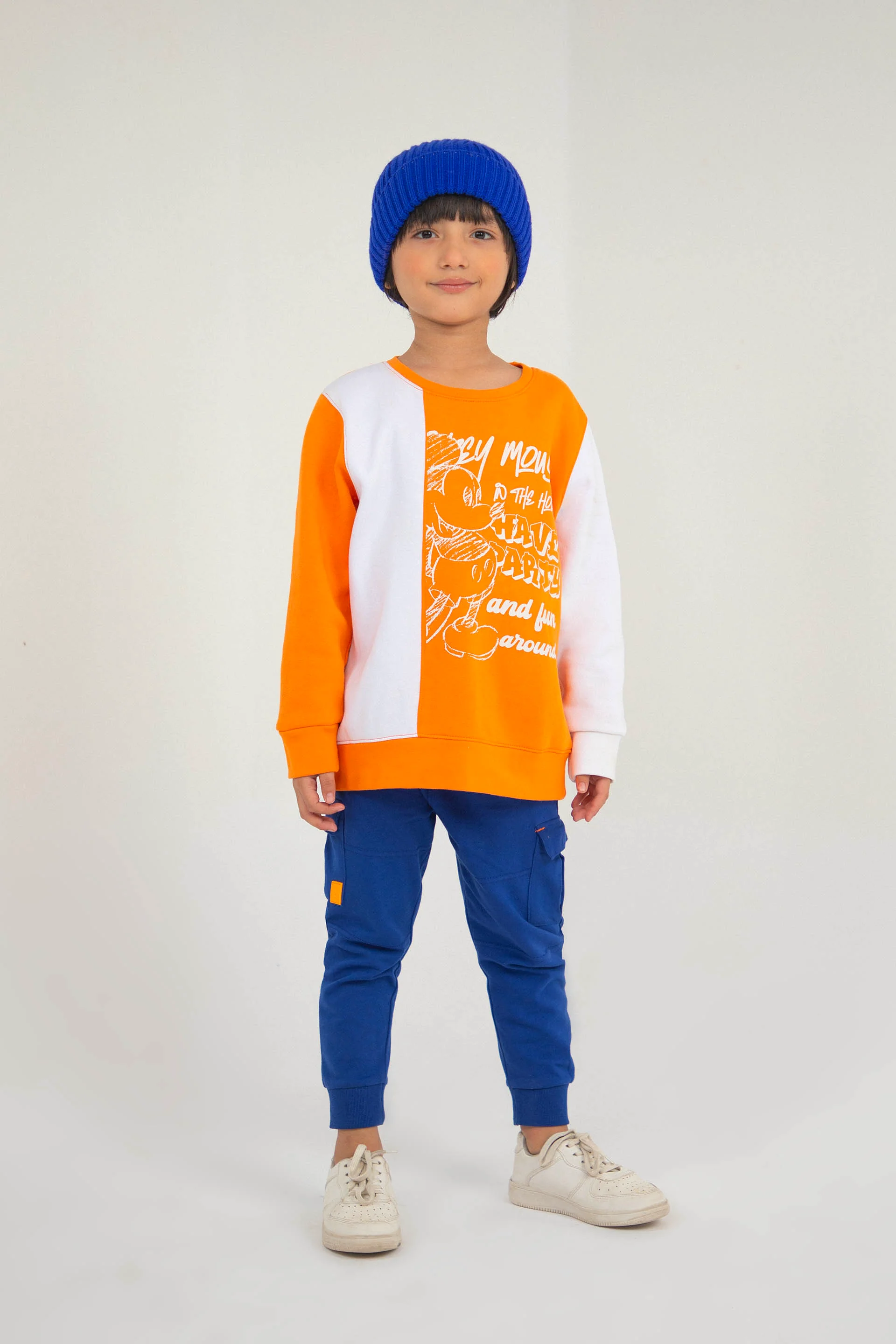 Mickey Sweatshirt Orange/White - Image 3