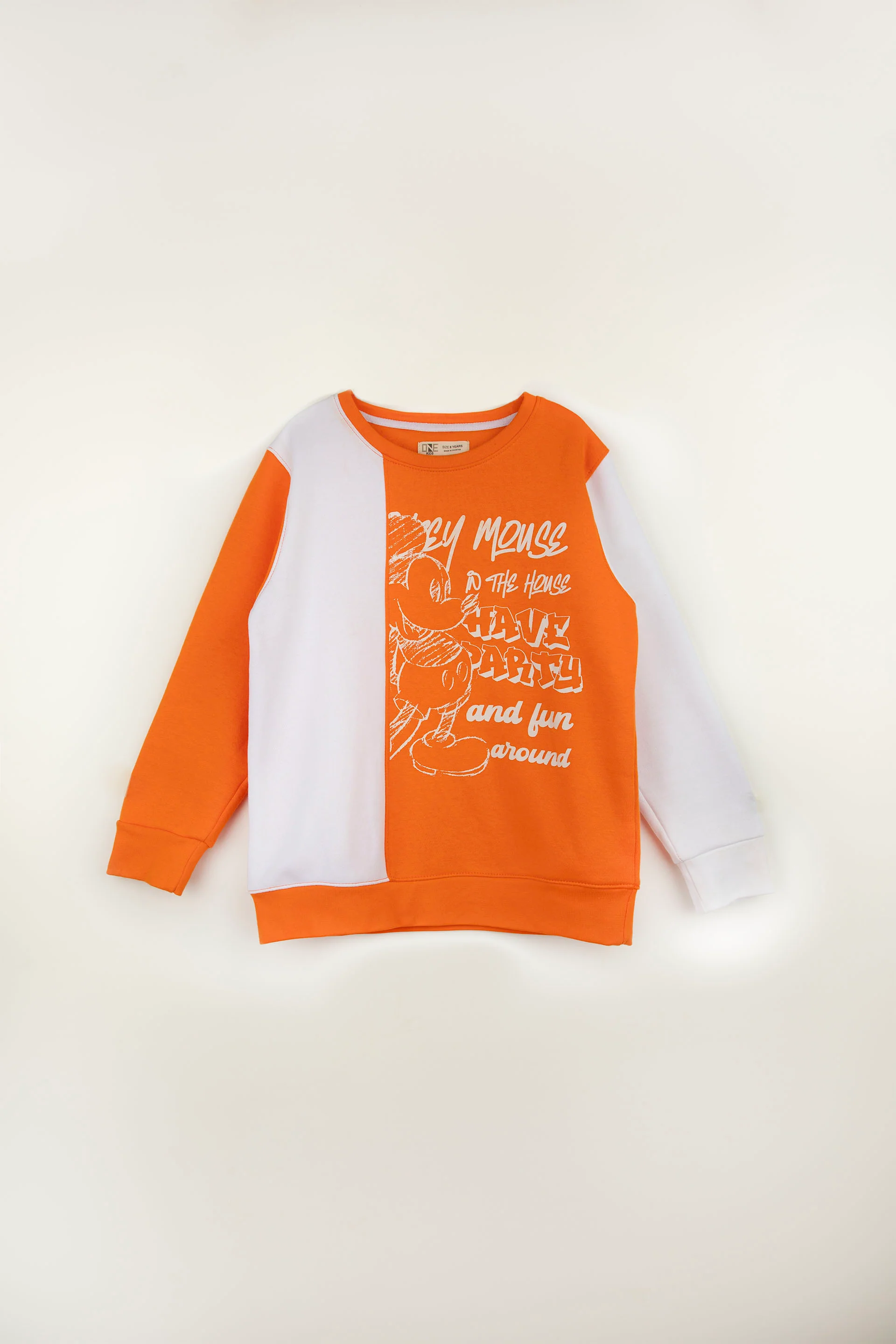 Mickey Sweatshirt Orange/White - Image 5