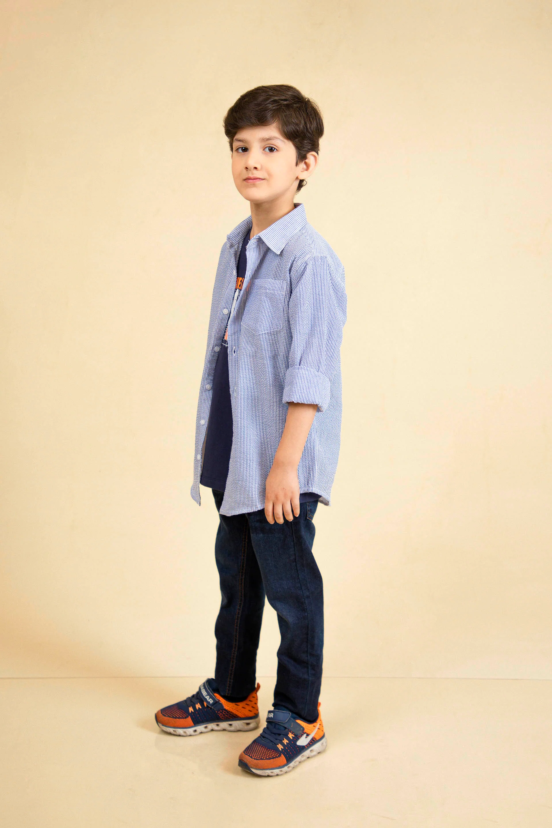 Textured Shirt Blue - Image 3