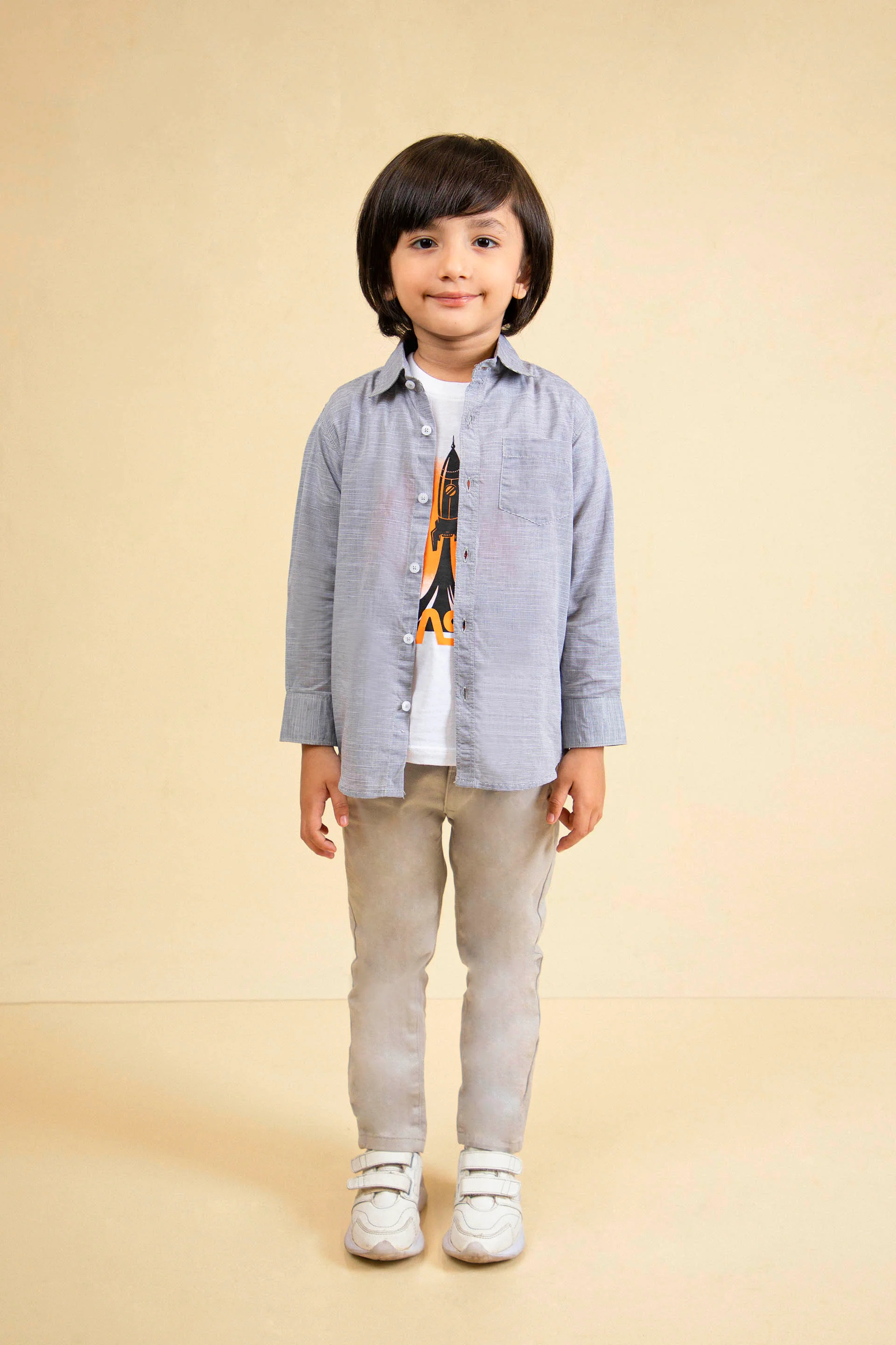 Stripe Shirt Grey/White - Image 2
