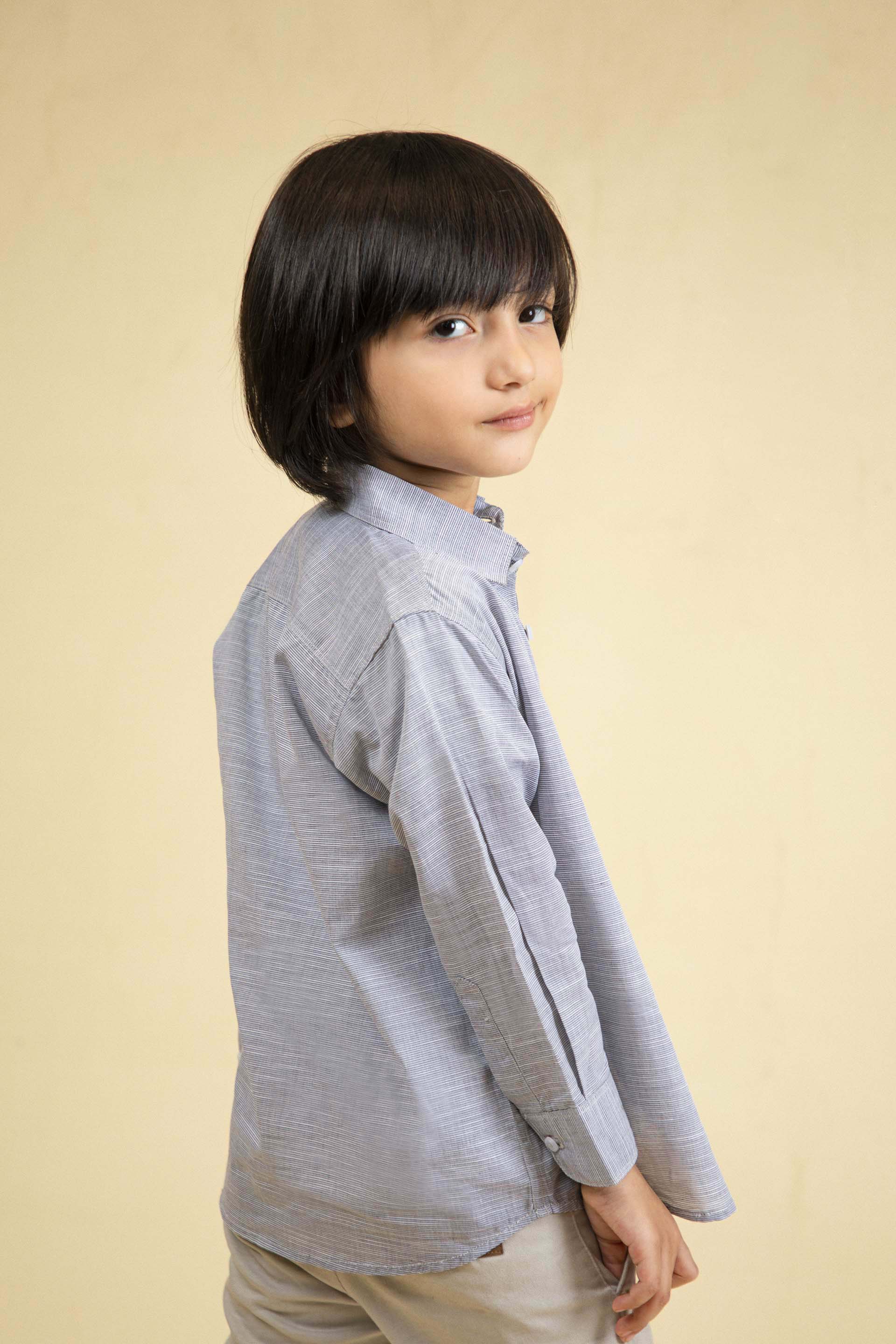 Stripe Shirt Grey/White - Image 4