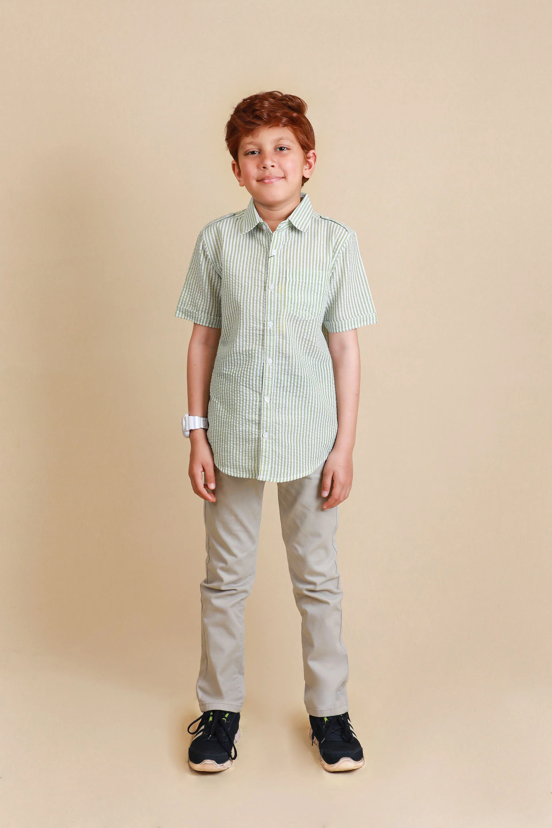 Check Shirt White/Green - Image 2