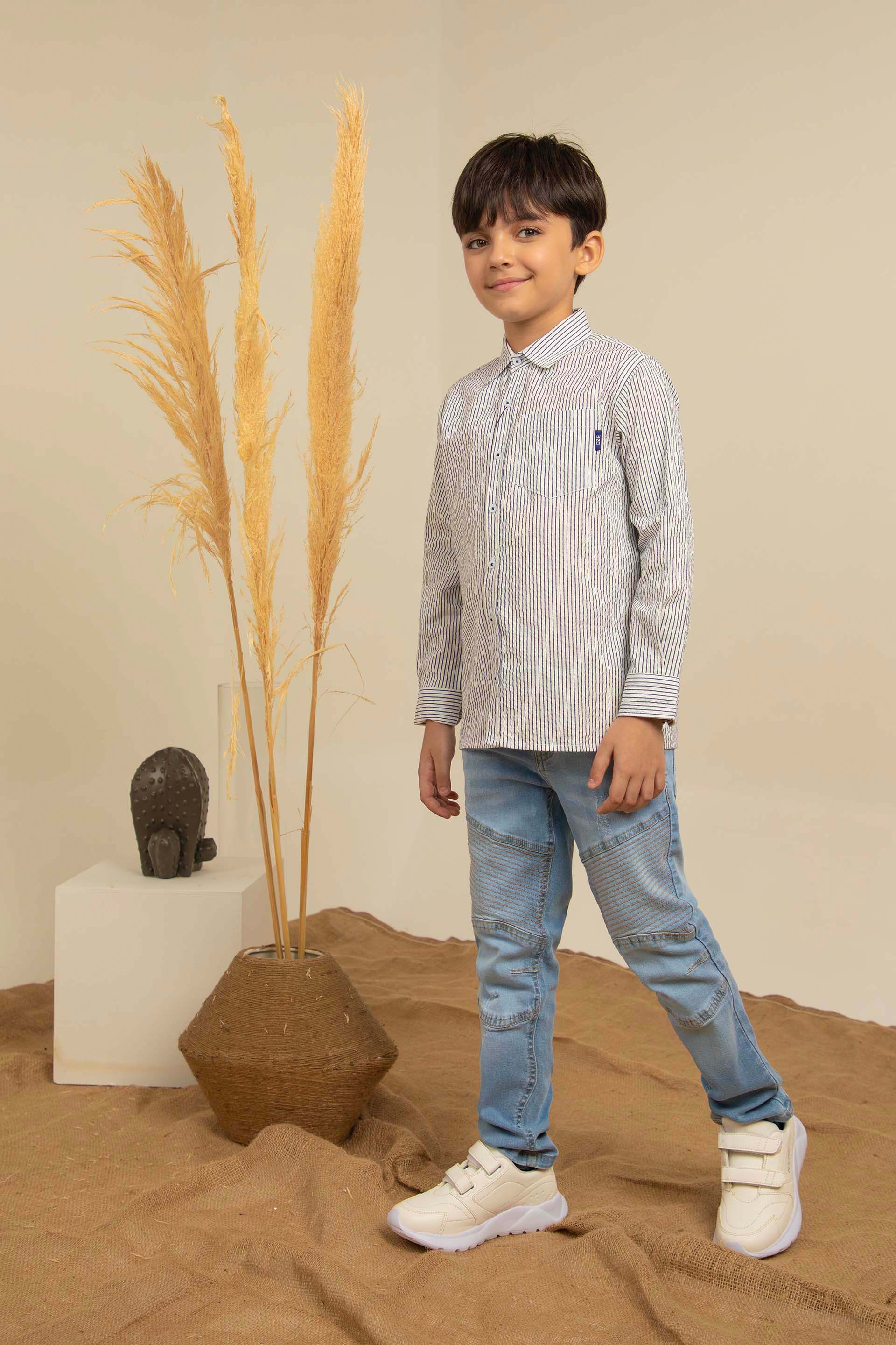 Stripe Shirt White/Blue - Image 2