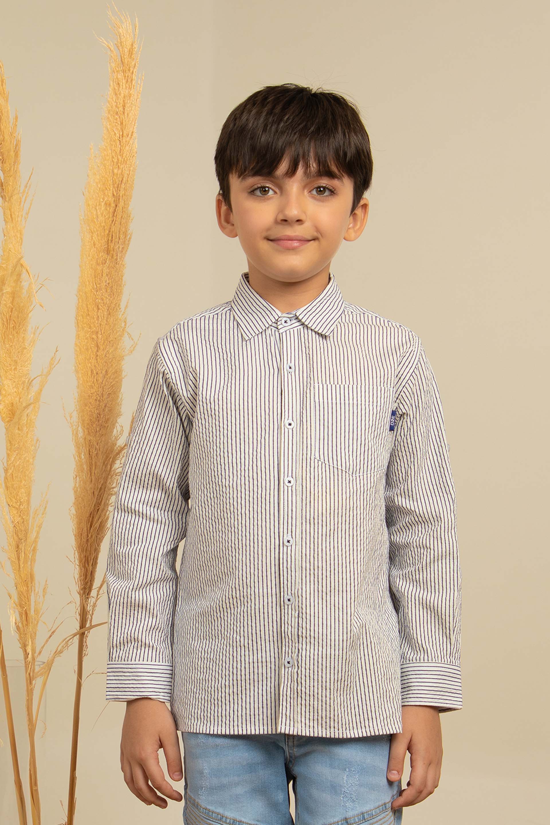 Stripe Shirt White/Blue - Image 4