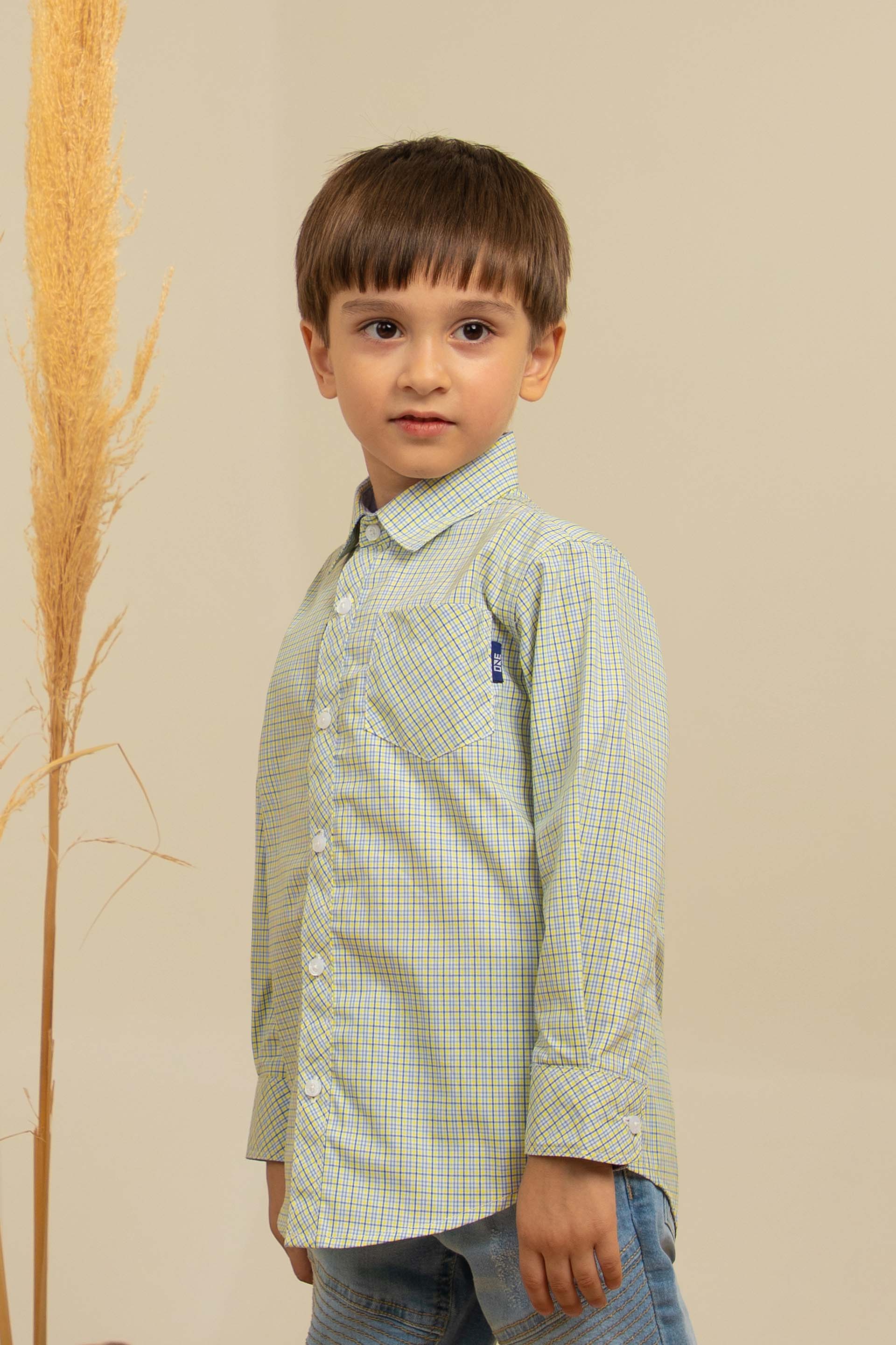 Check Shirt Blue/Yellow - Image 3