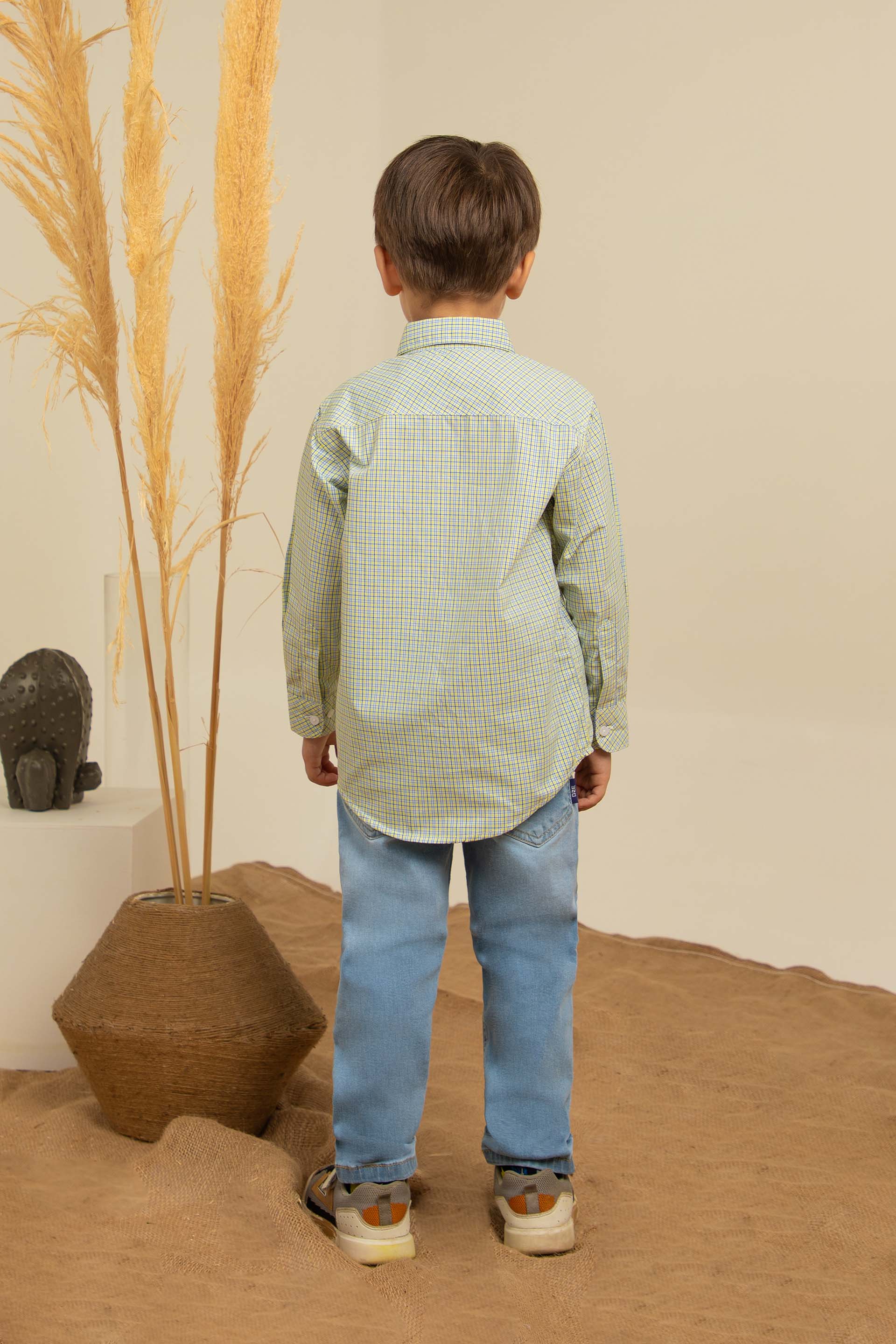 Check Shirt Blue/Yellow - Image 4