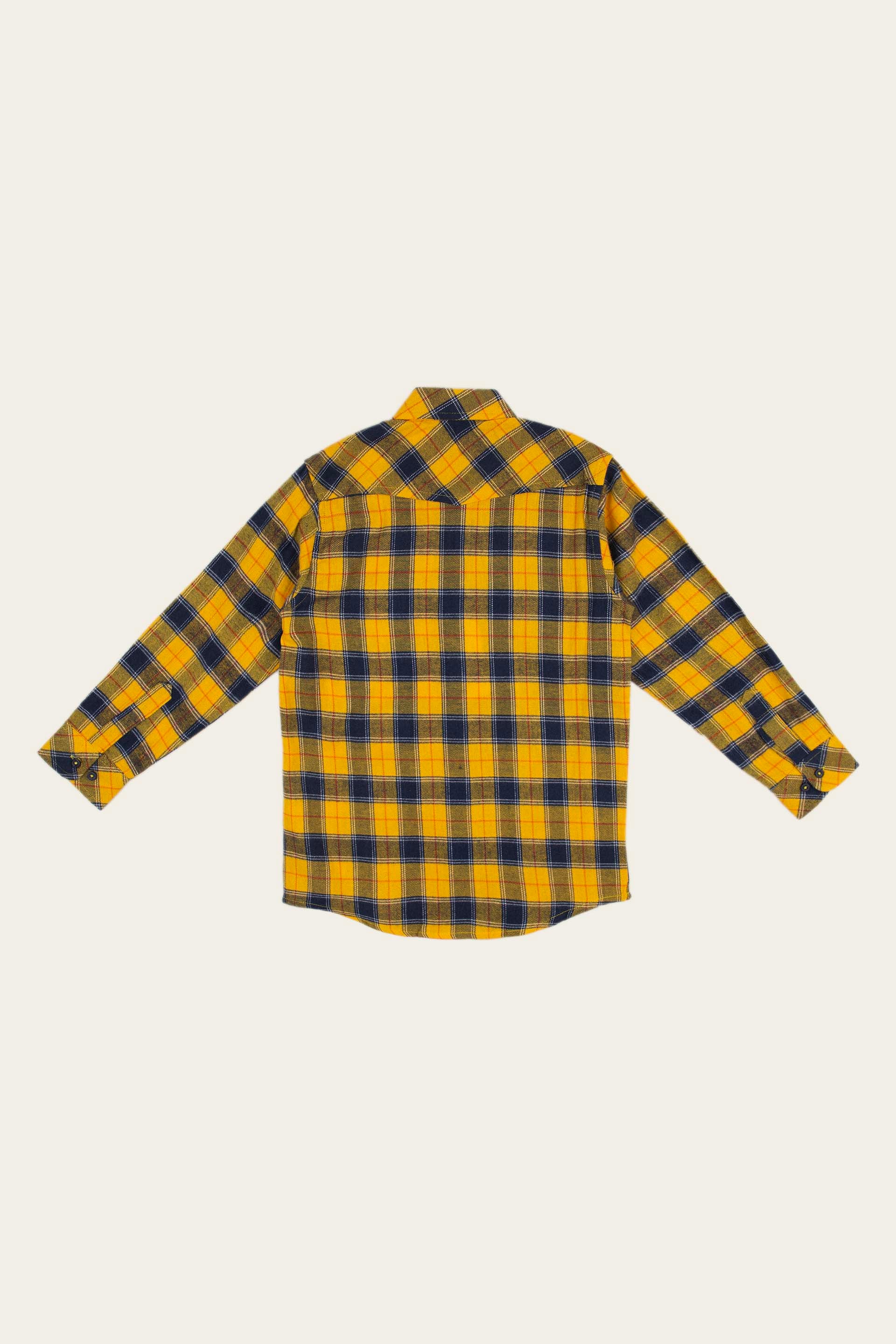 Flannel Shirt Navy/Yellow - Image 6
