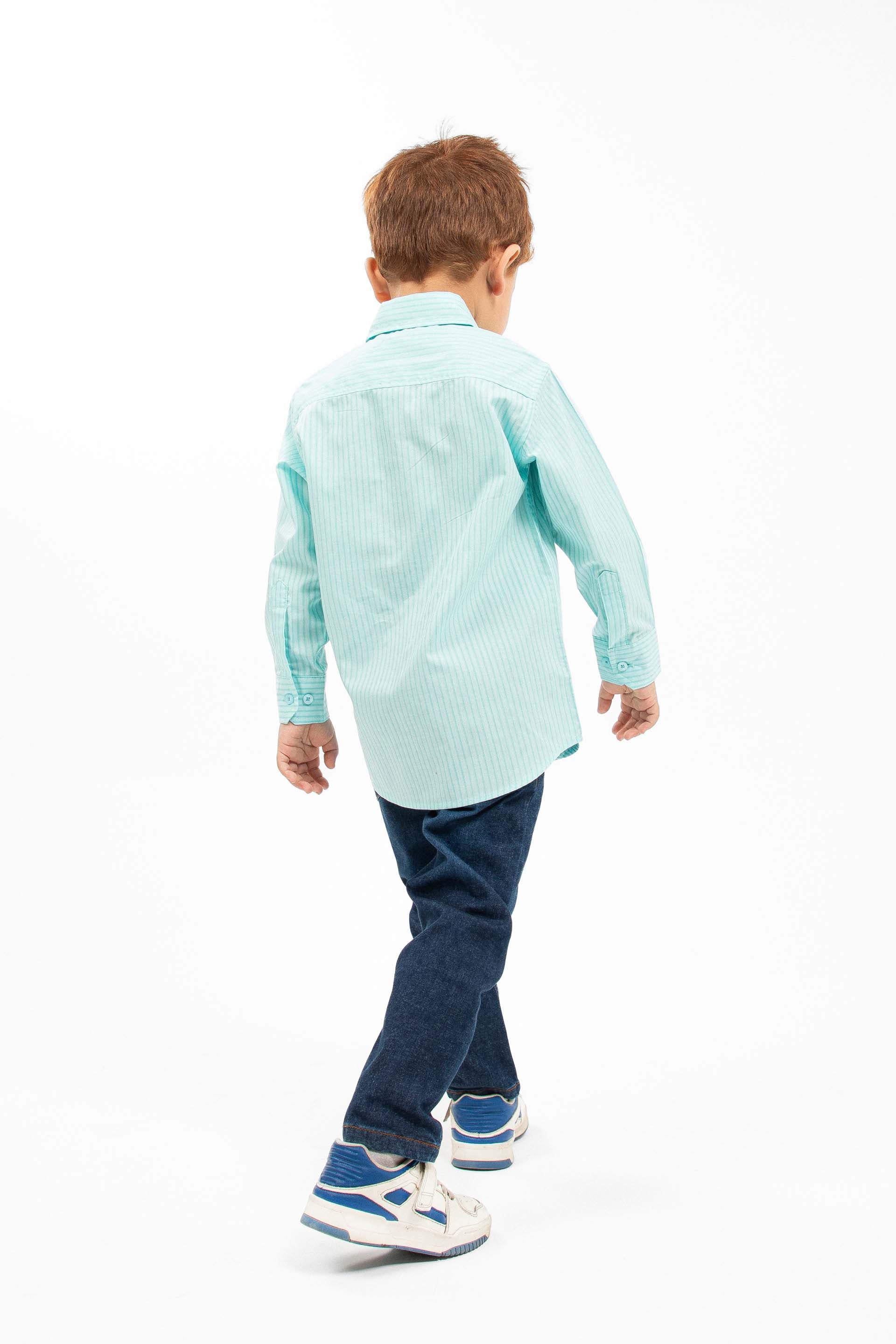 Contrasting Shirt Aqua - Image 3