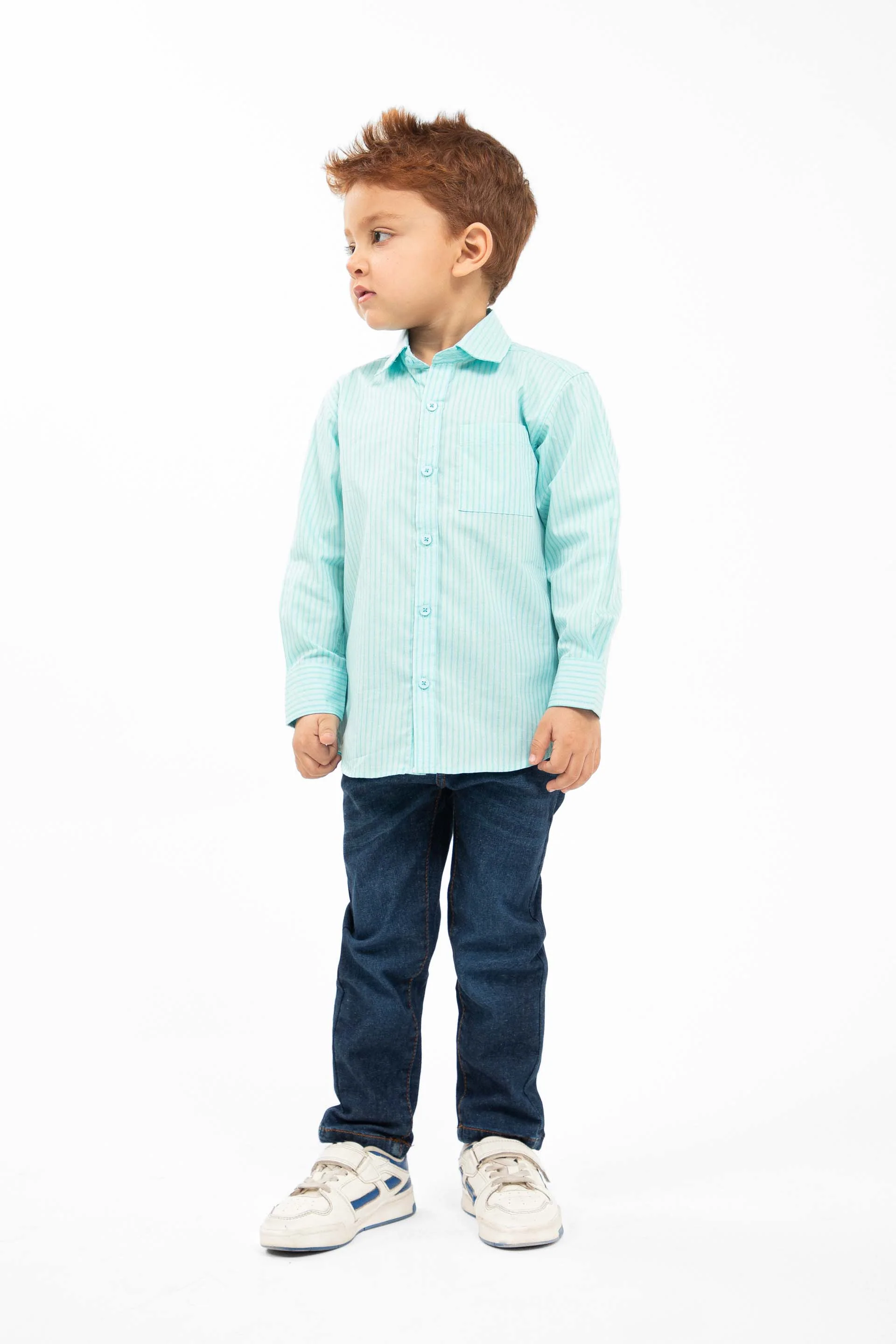 Contrasting Shirt Aqua - Image 4