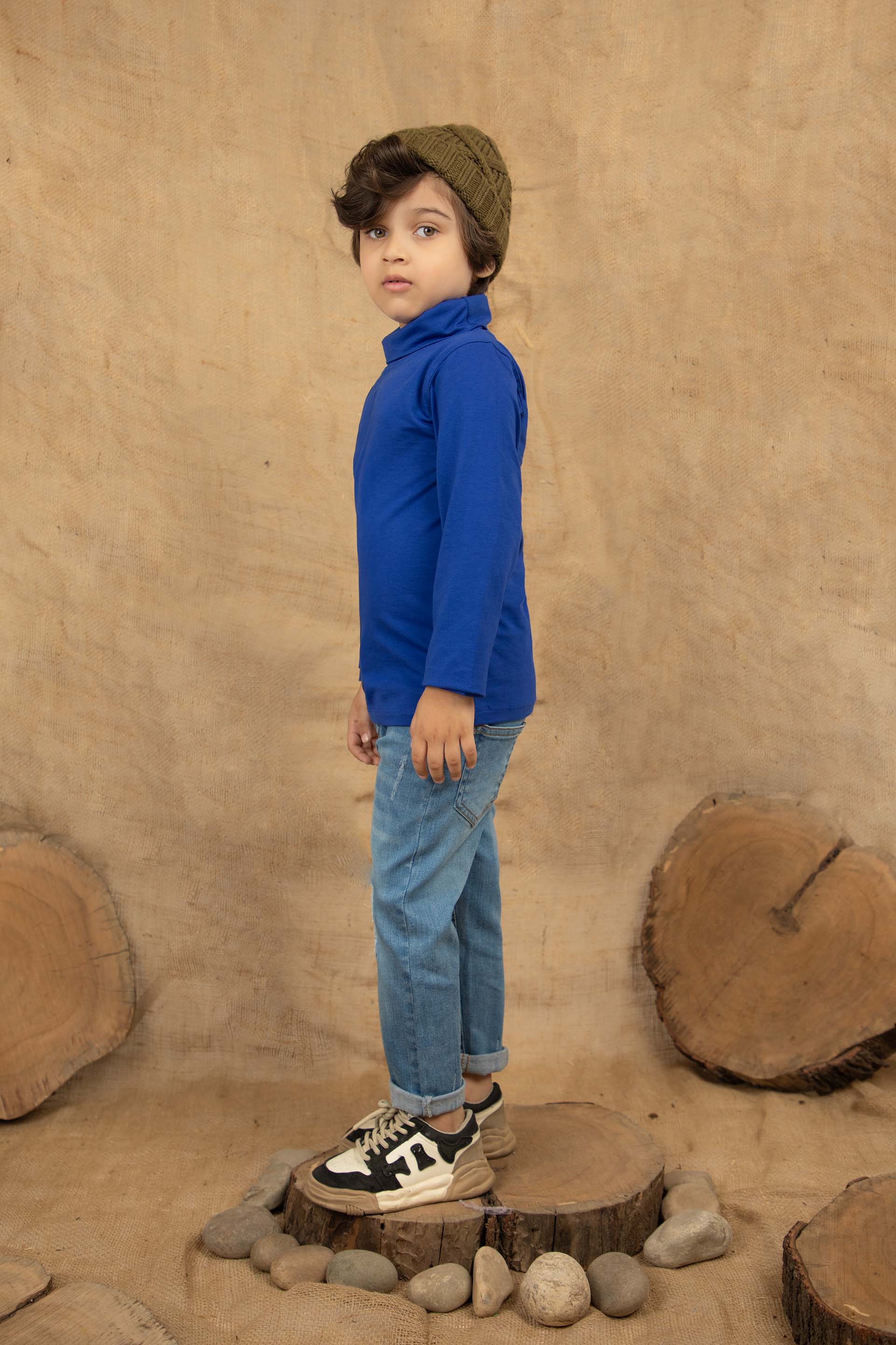 Highneck Tee Navy - Image 3