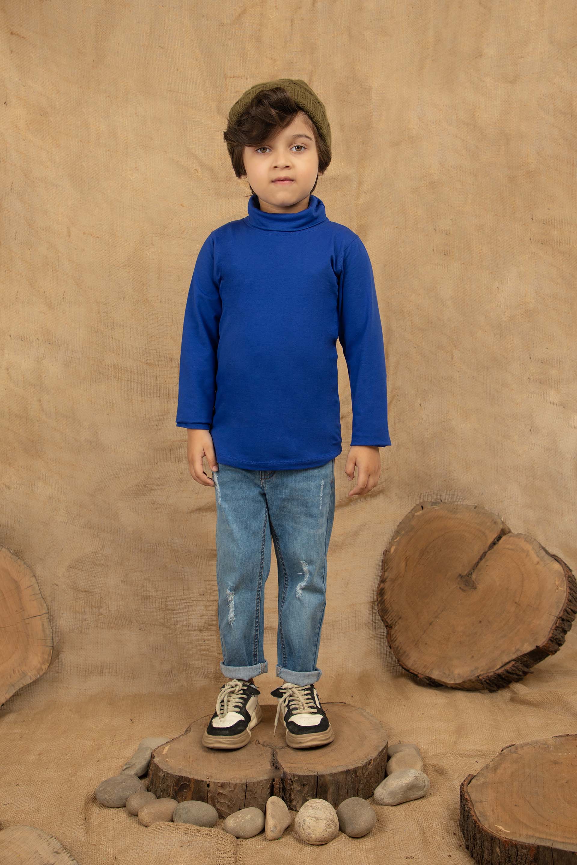 Highneck Tee Navy - Image 4