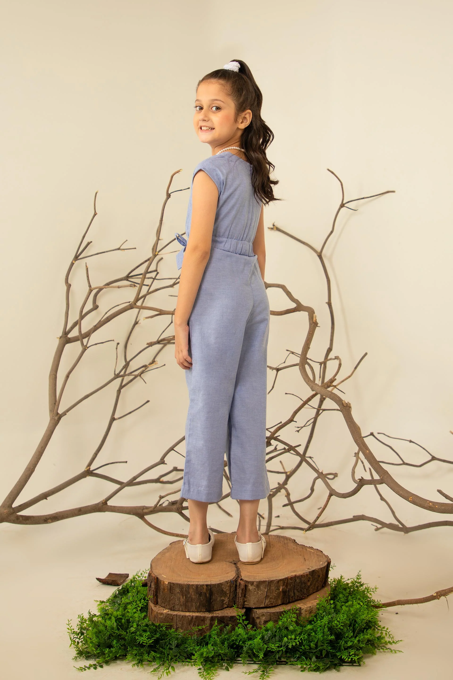 Gathered Jumpsuit Blue - Image 3