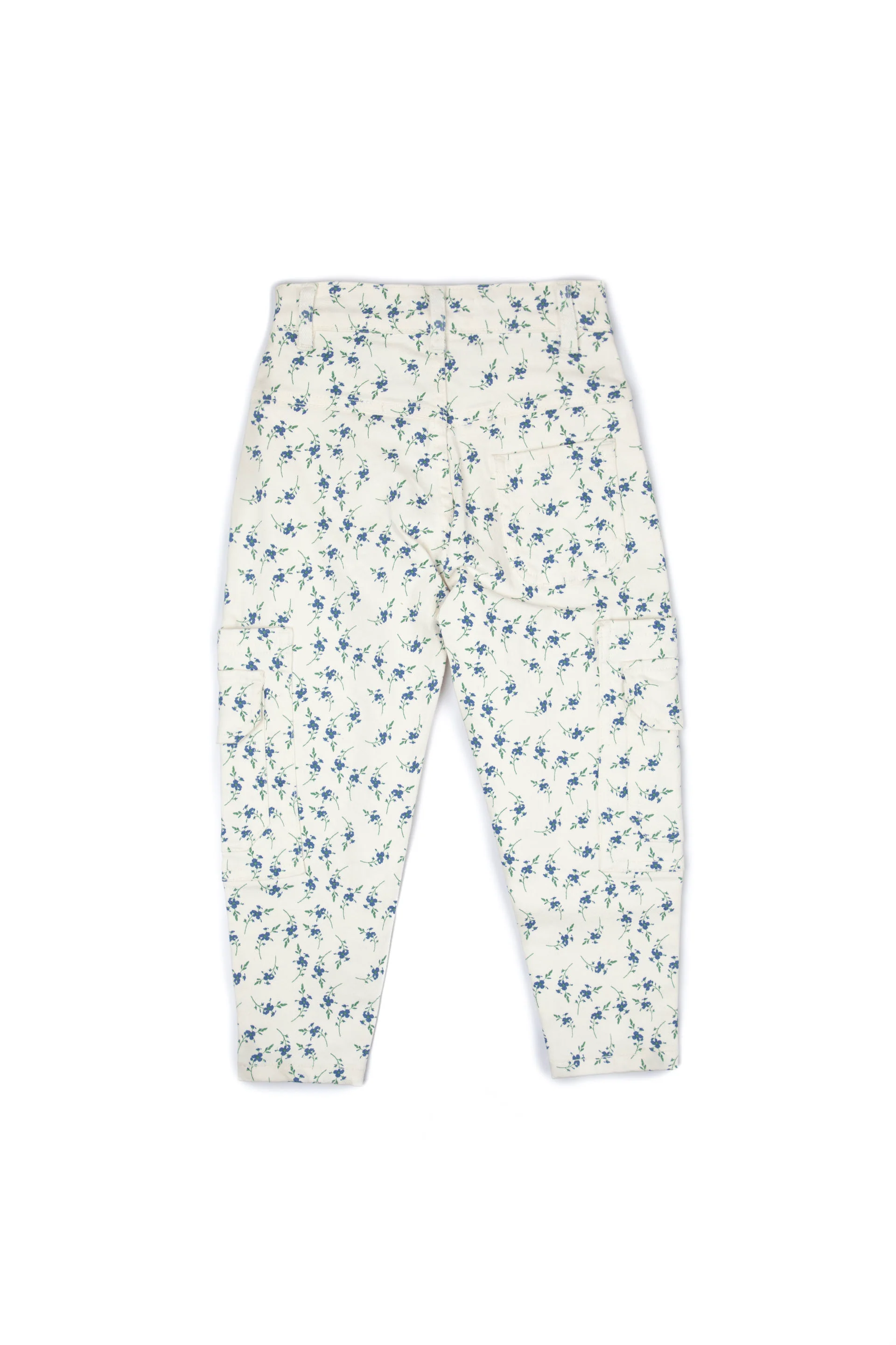 Floral Cargo Pants White - Image 5