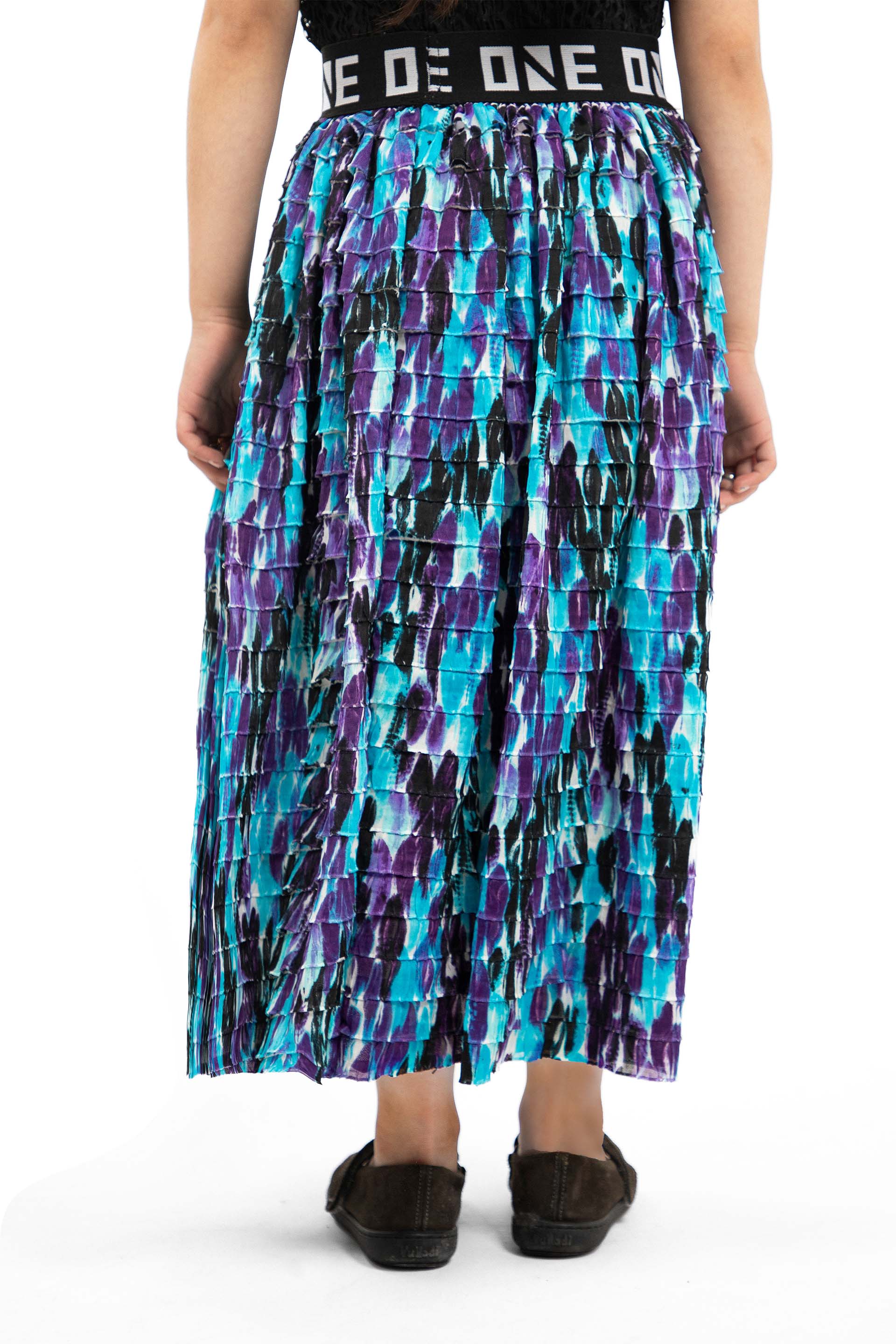 Long Textured Skirt Multi - Image 3