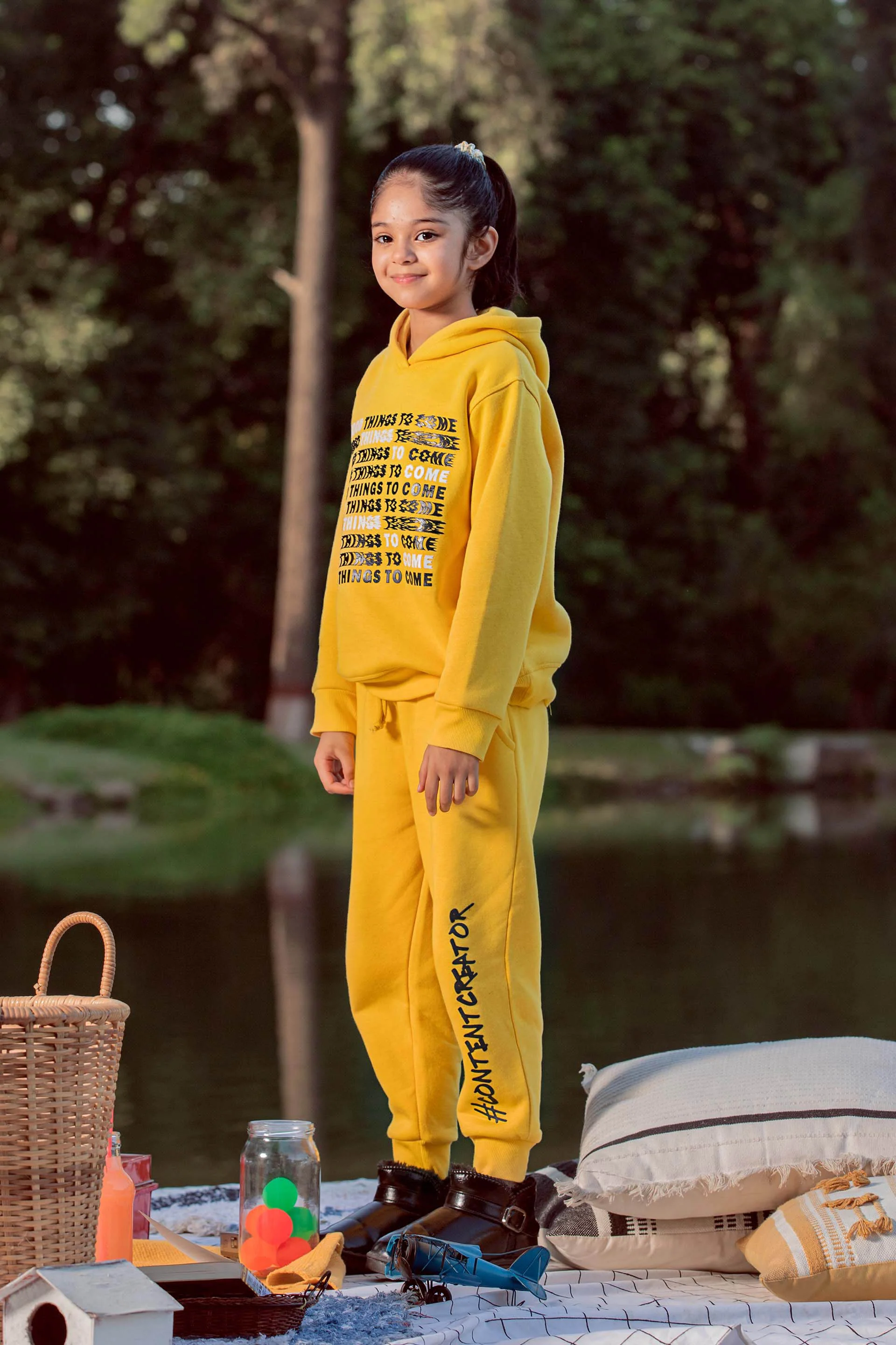 Slogan Track Pants Mustard - Image 4