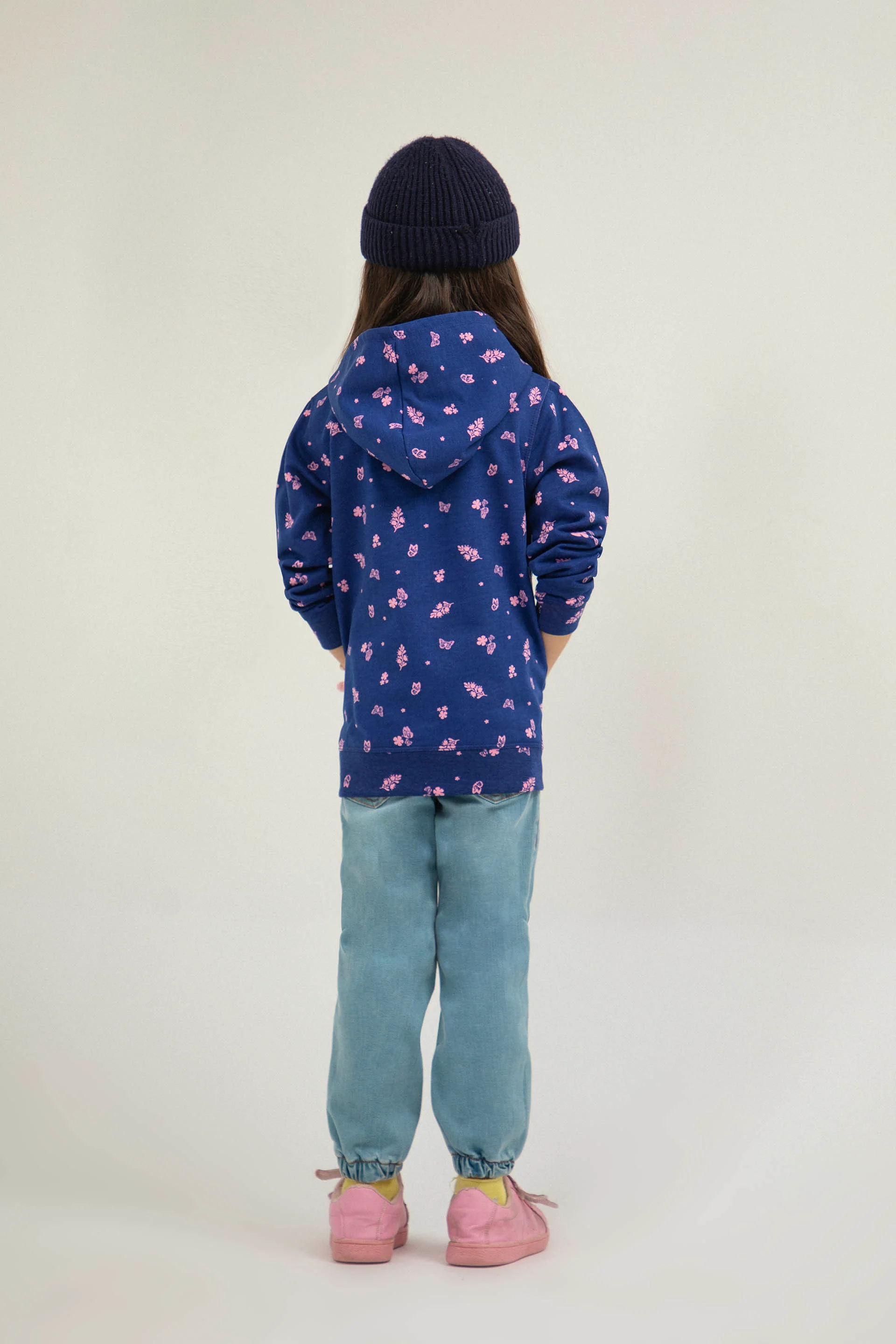 Sporty Zipper Hoodie Navy - Image 4