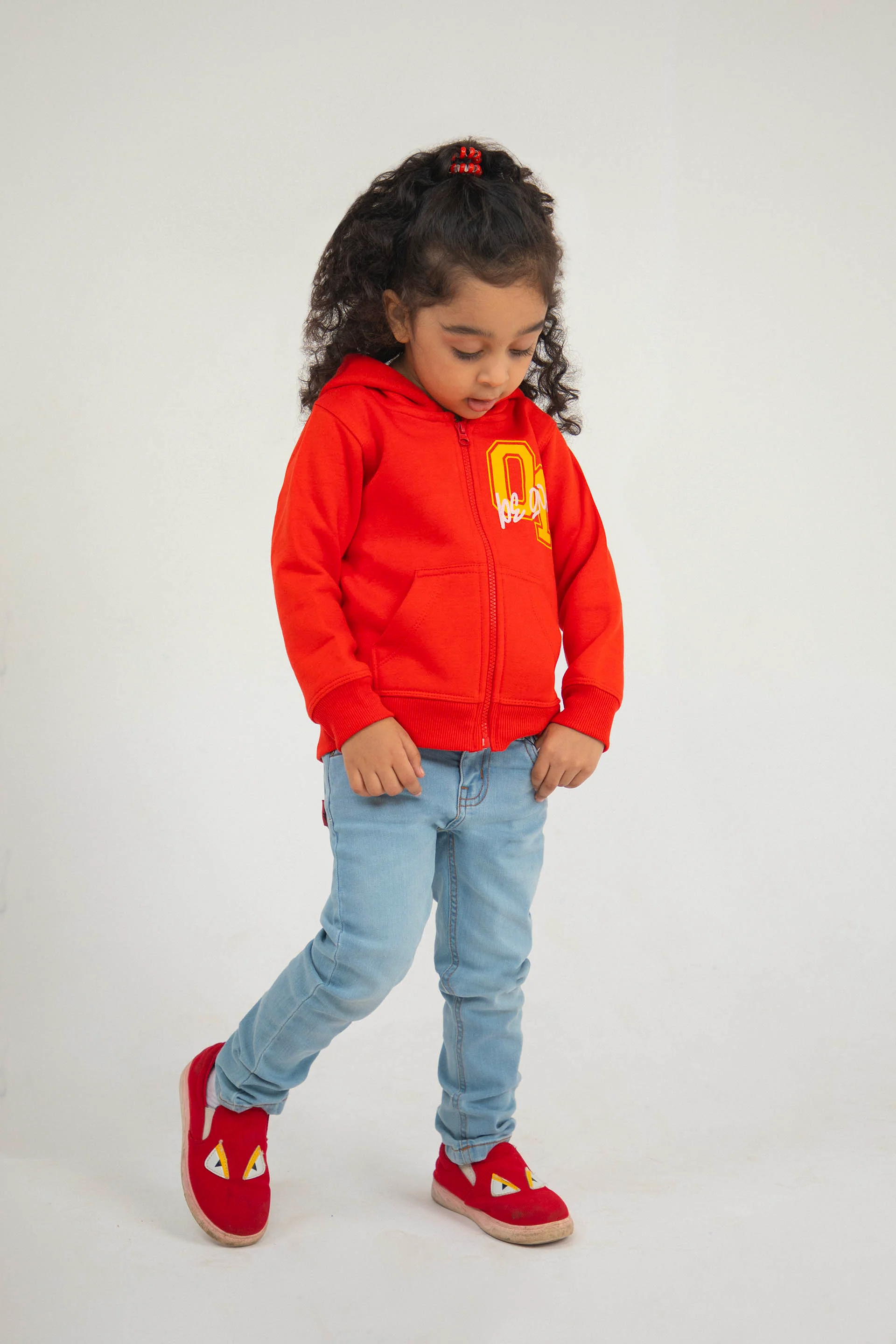 Sports Zipper Hoodie Red - Image 3