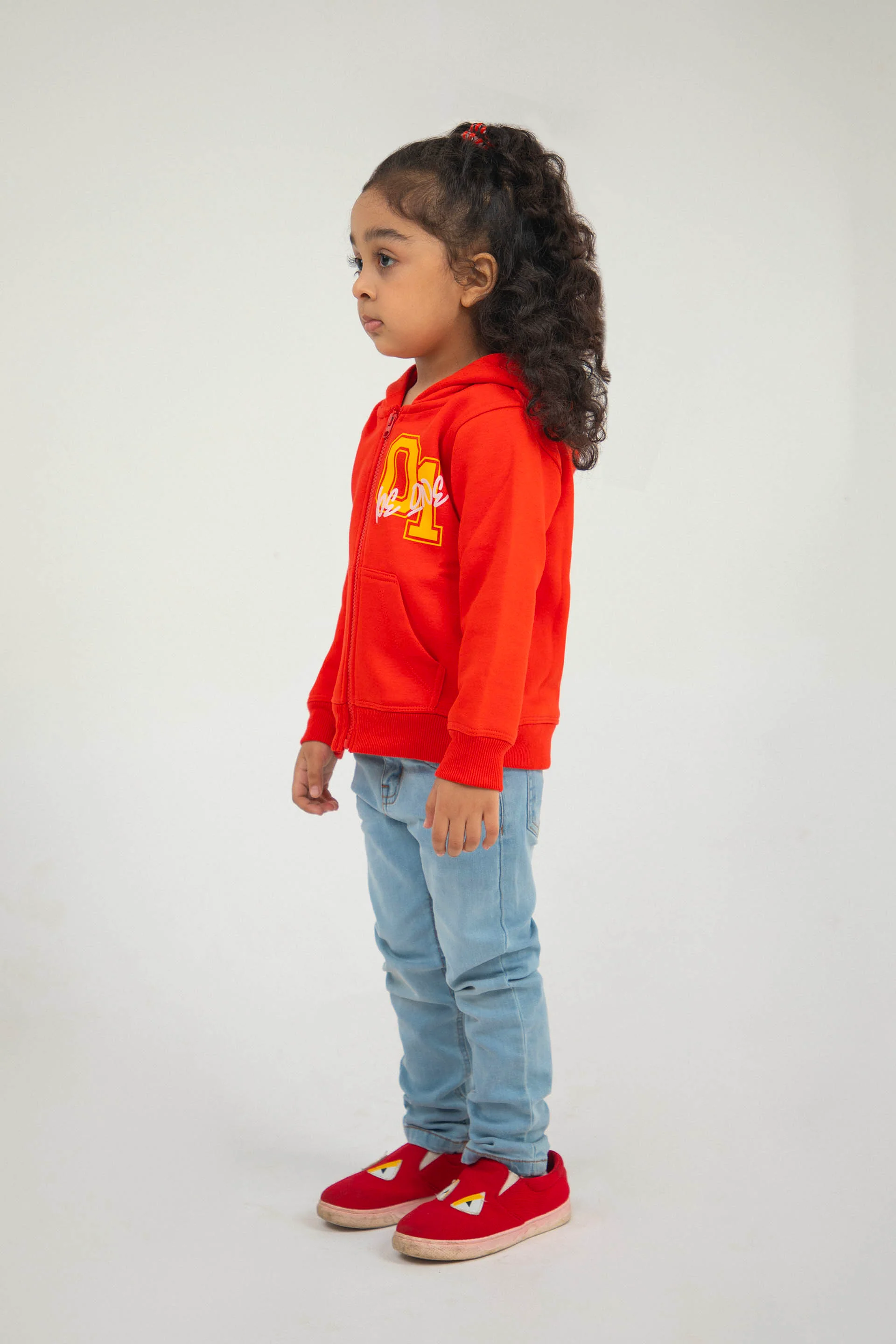 Sports Zipper Hoodie Red - Image 4