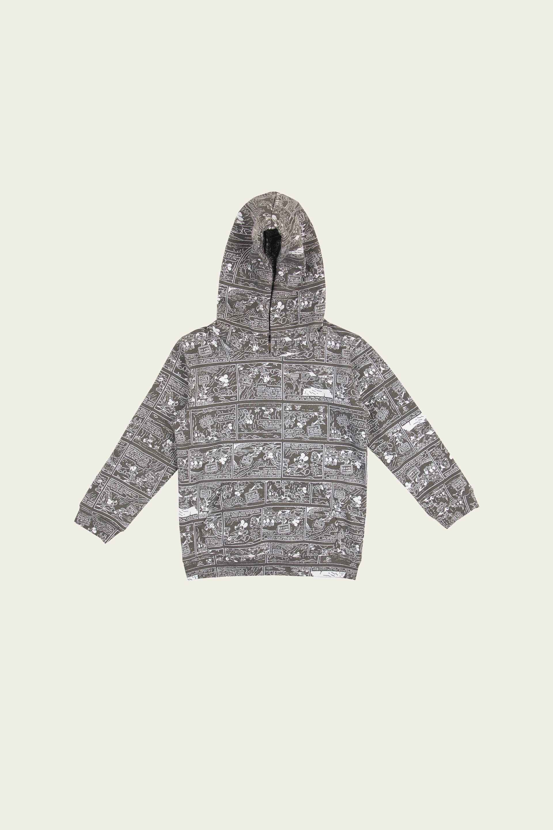 Printed Pullover Hoodie Grey - Image 5