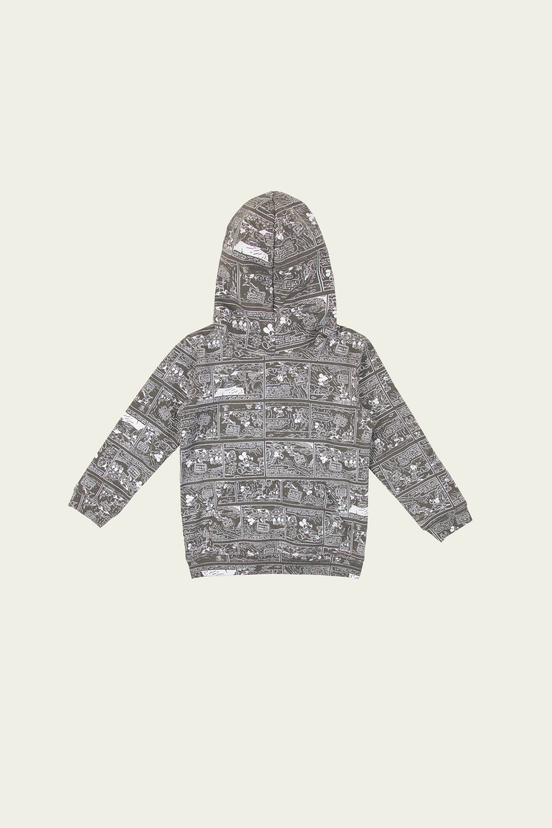 Printed Pullover Hoodie Grey - Image 6