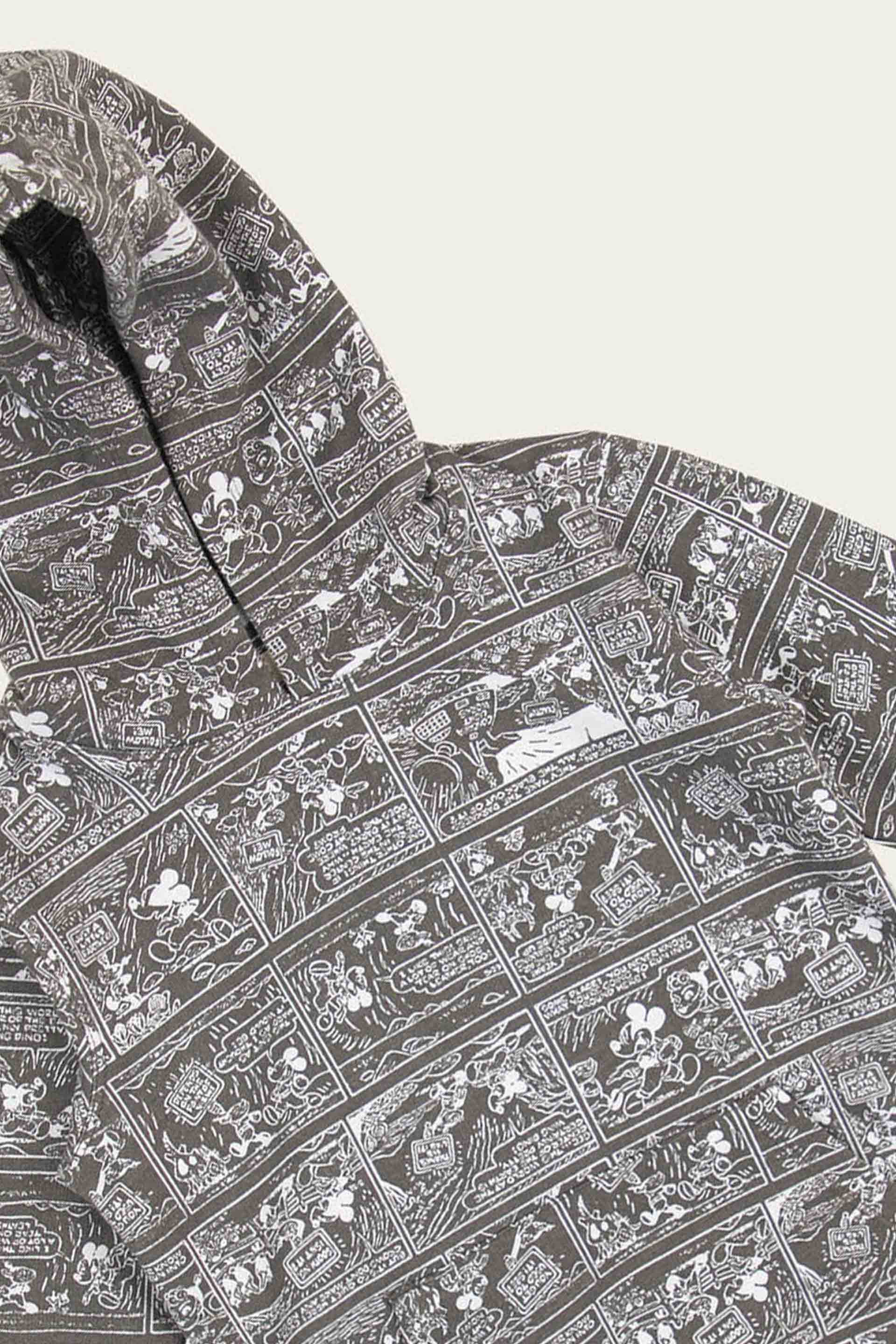 Printed Pullover Hoodie Grey - Image 7