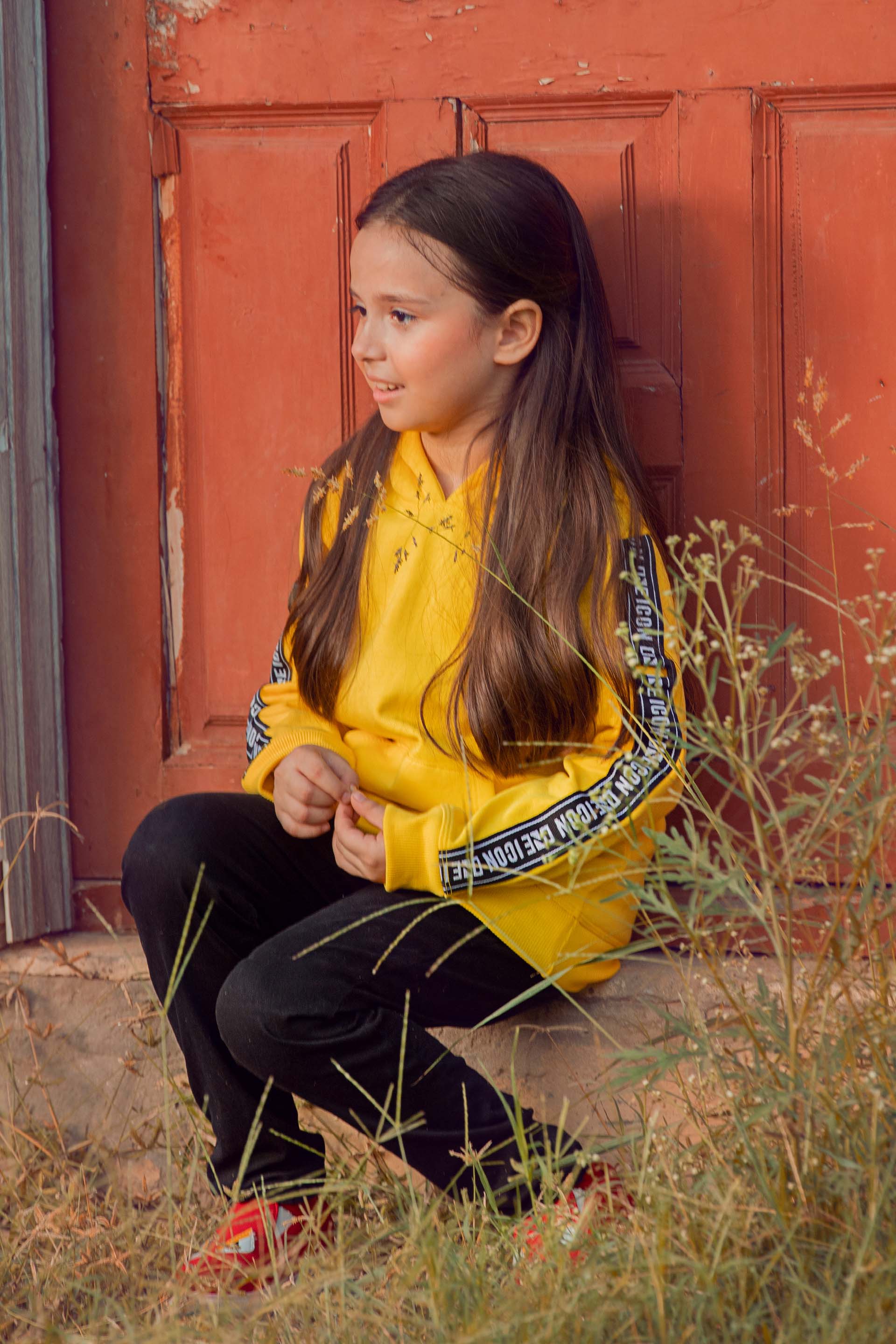 Tape Pullover Hoodie Yellow - Image 2