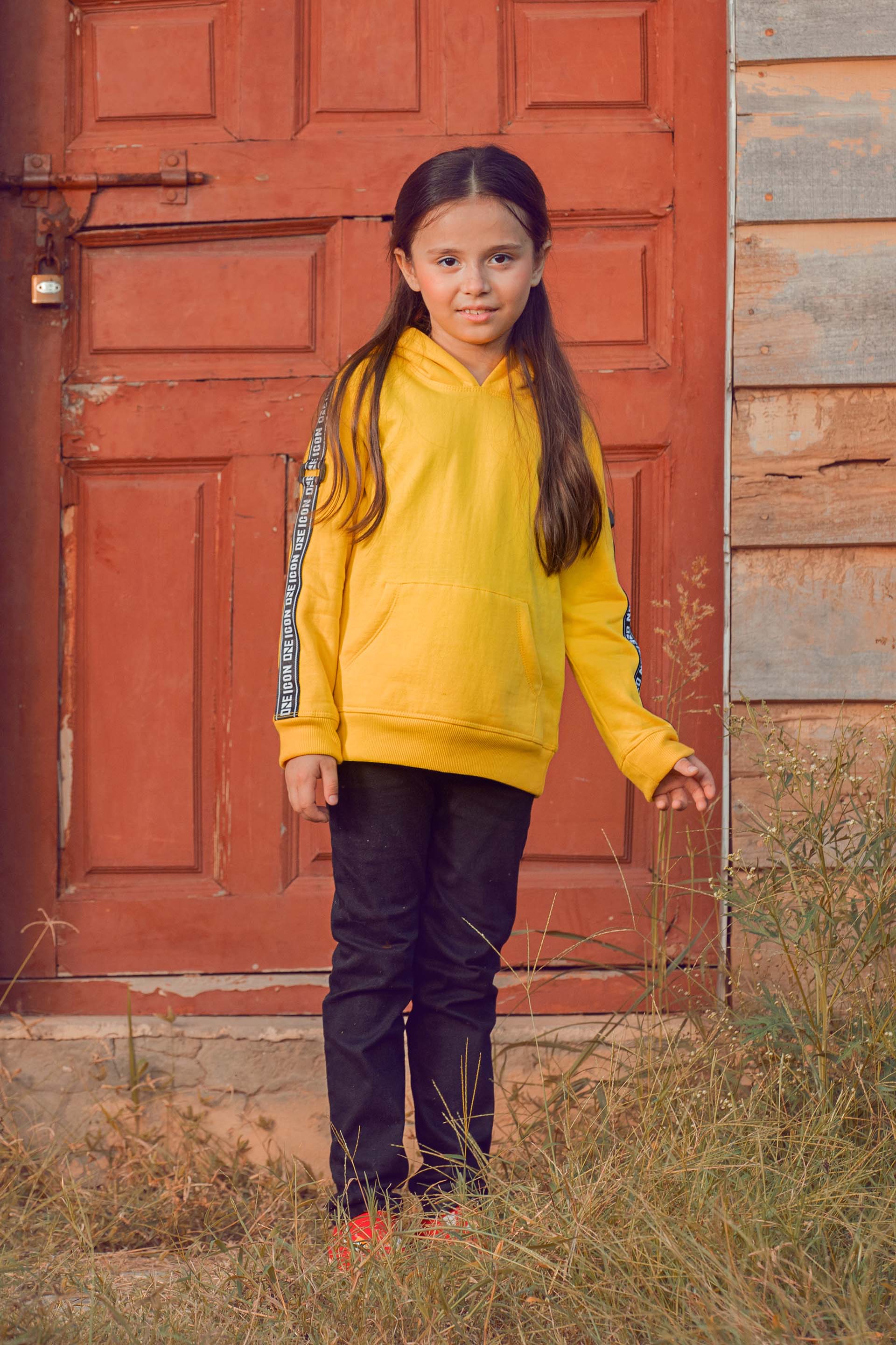 Tape Pullover Hoodie Yellow - Image 3