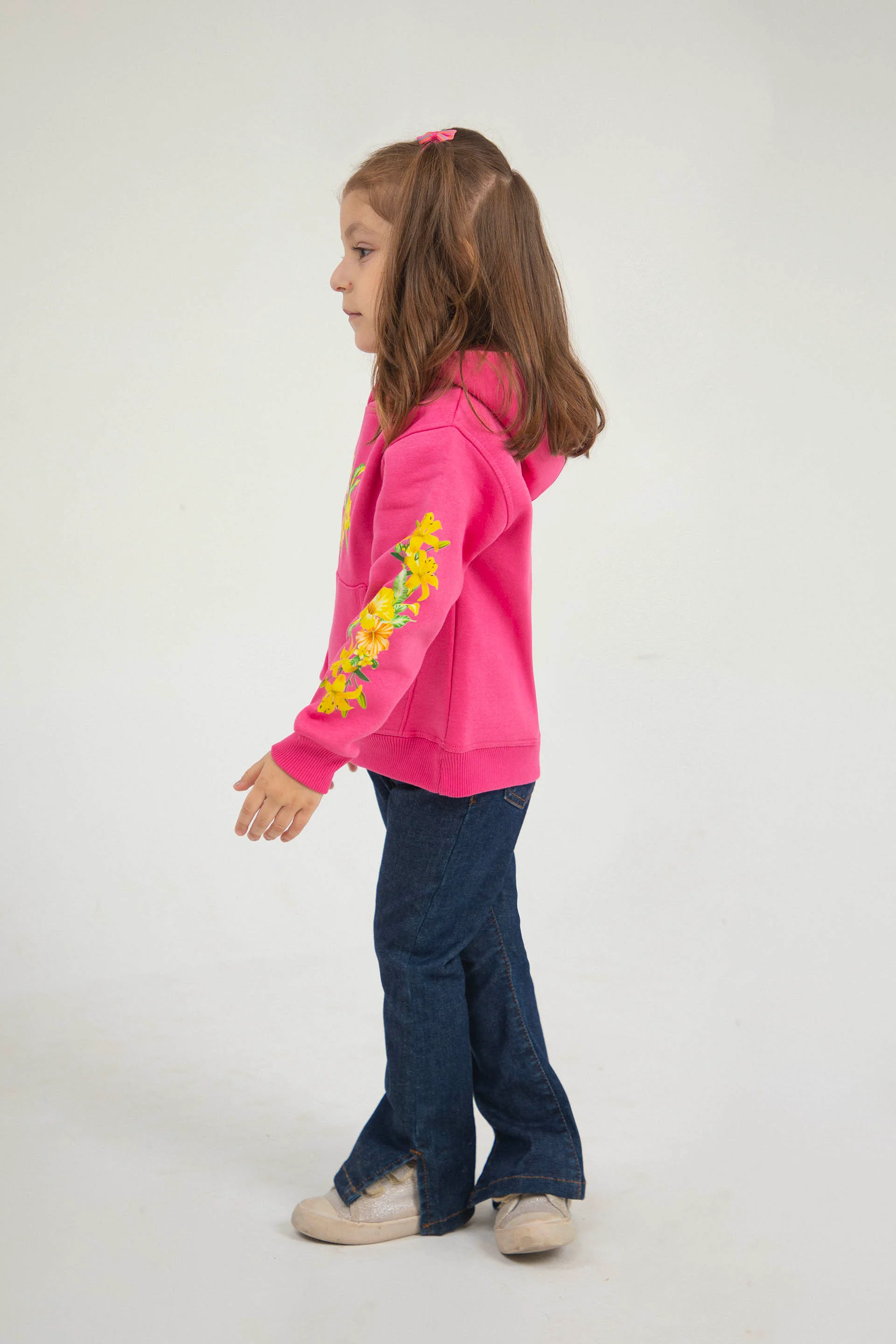 Floral Pullover Hoodie Pink - Image 2
