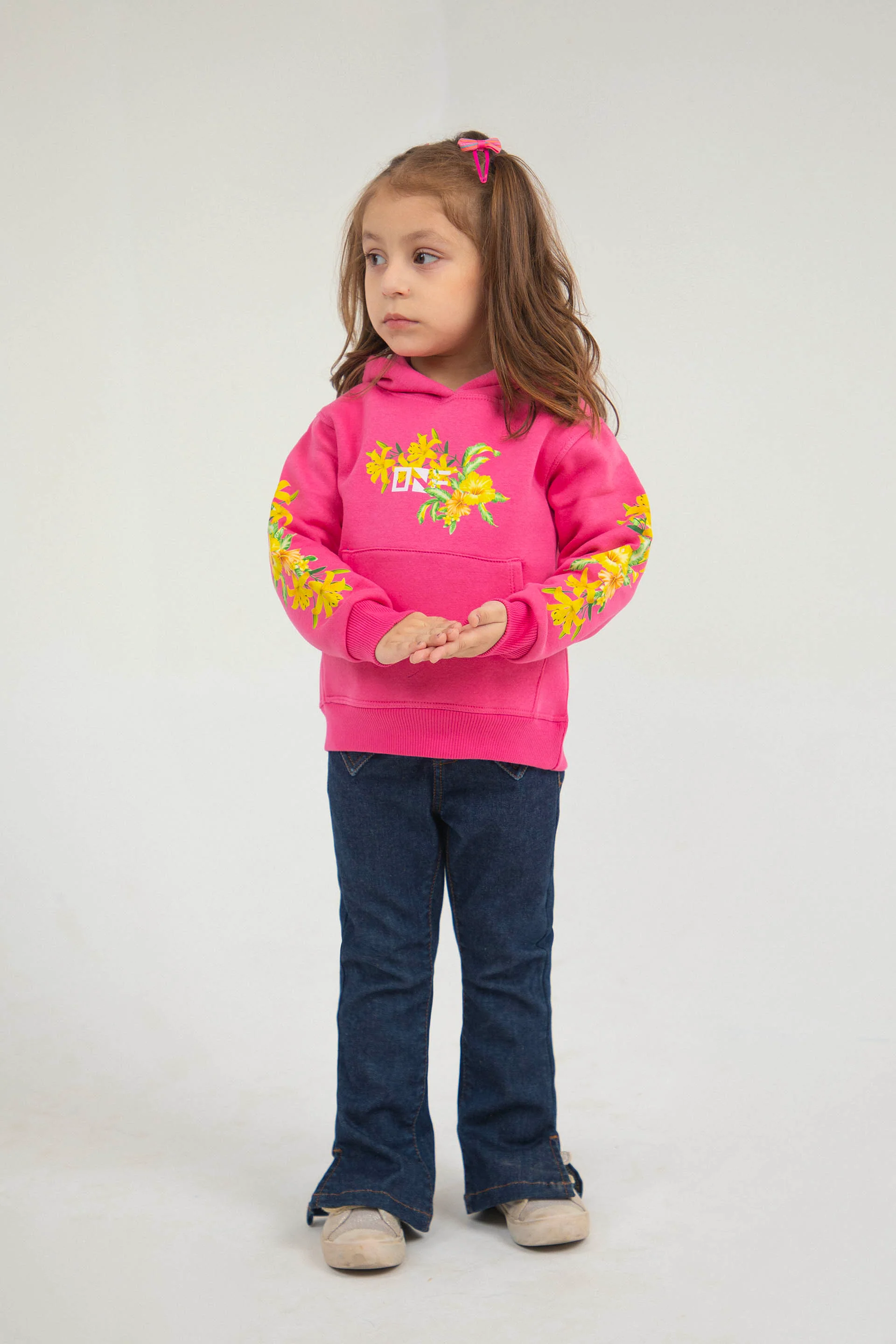 Floral Pullover Hoodie Pink - Image 3
