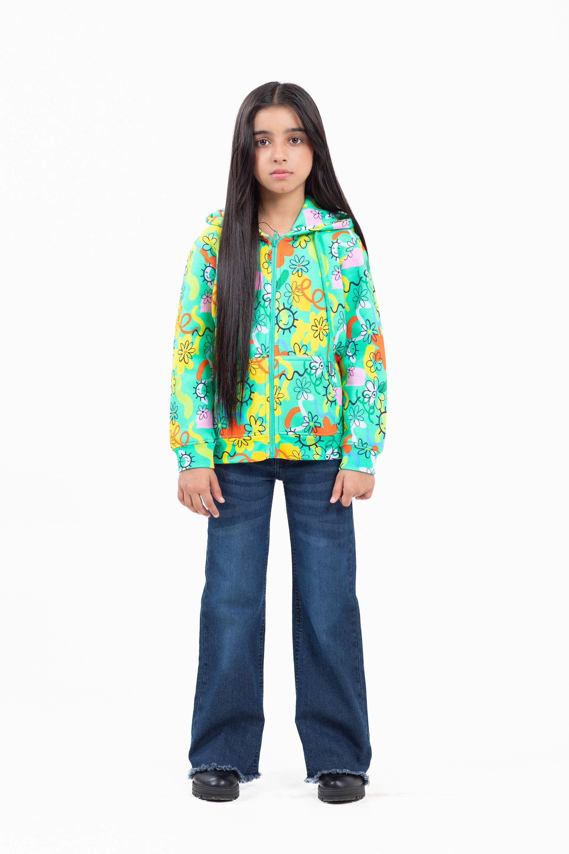 Printed Zipper Hoodie - Image 3