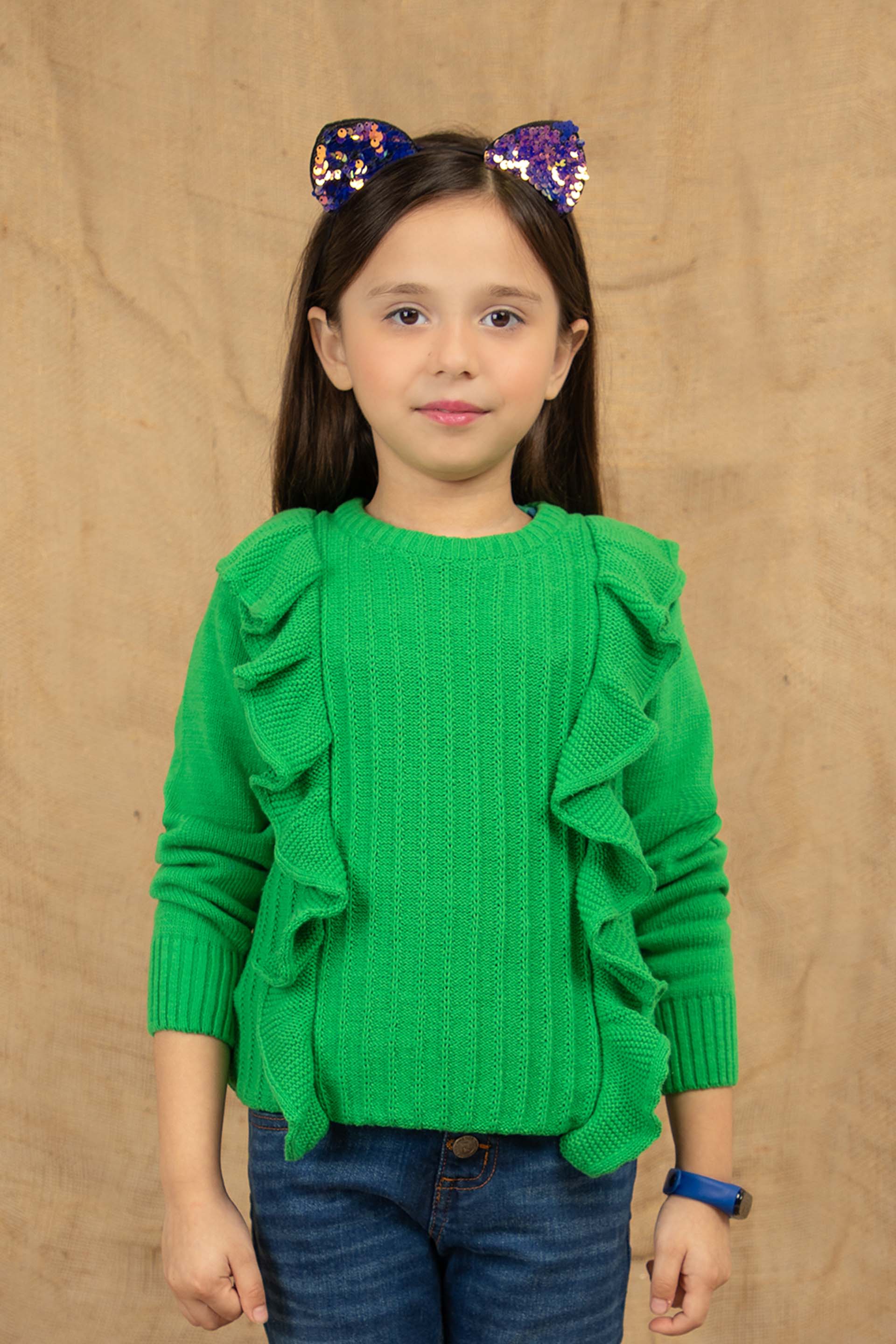 Ruffled Sweater Green - Image 4