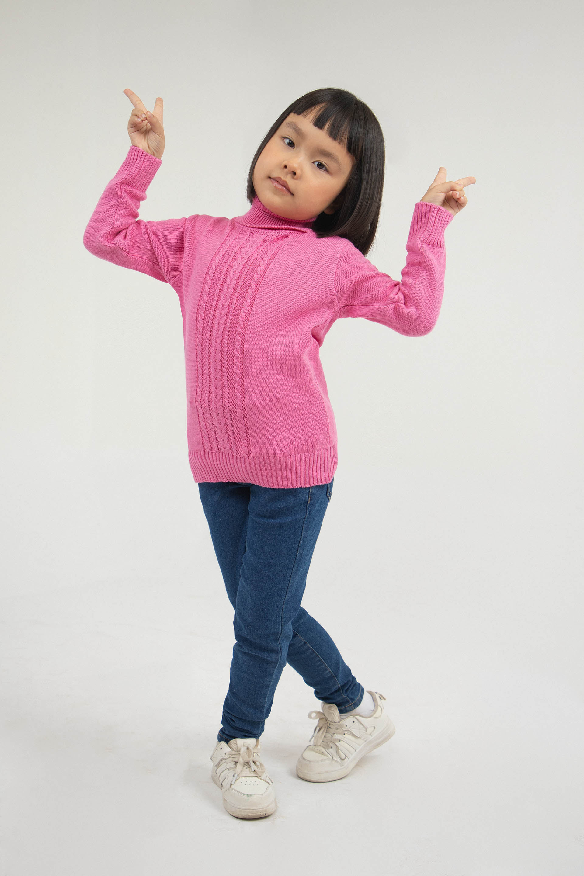 High Neck Sweater Pink - Image 2