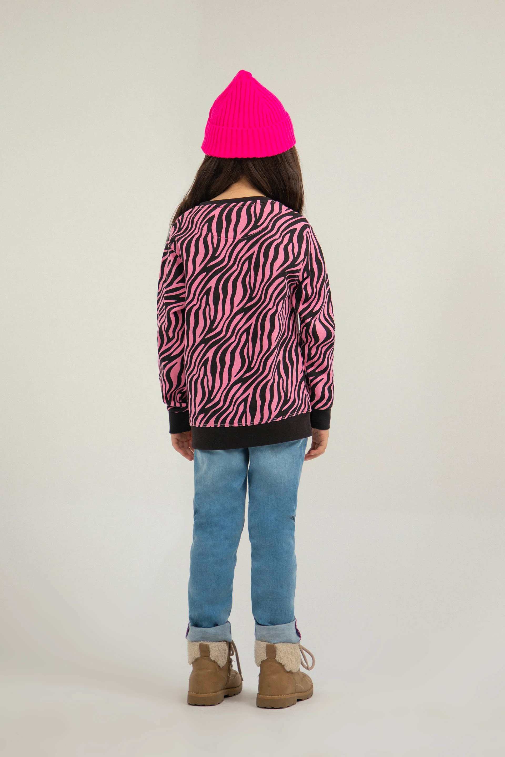 Zebra Sweatshirt Pink/Black - Image 4