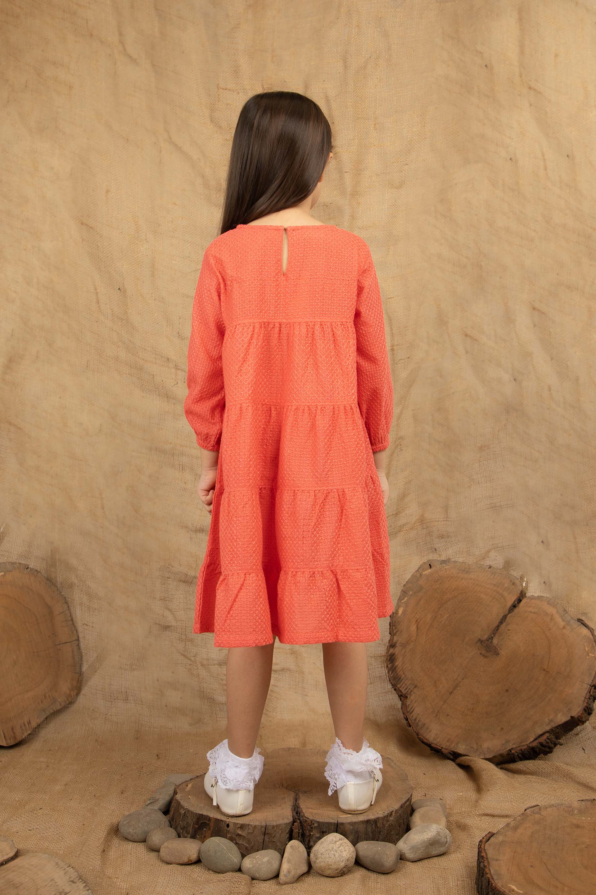Textured Dress Peach - Image 3