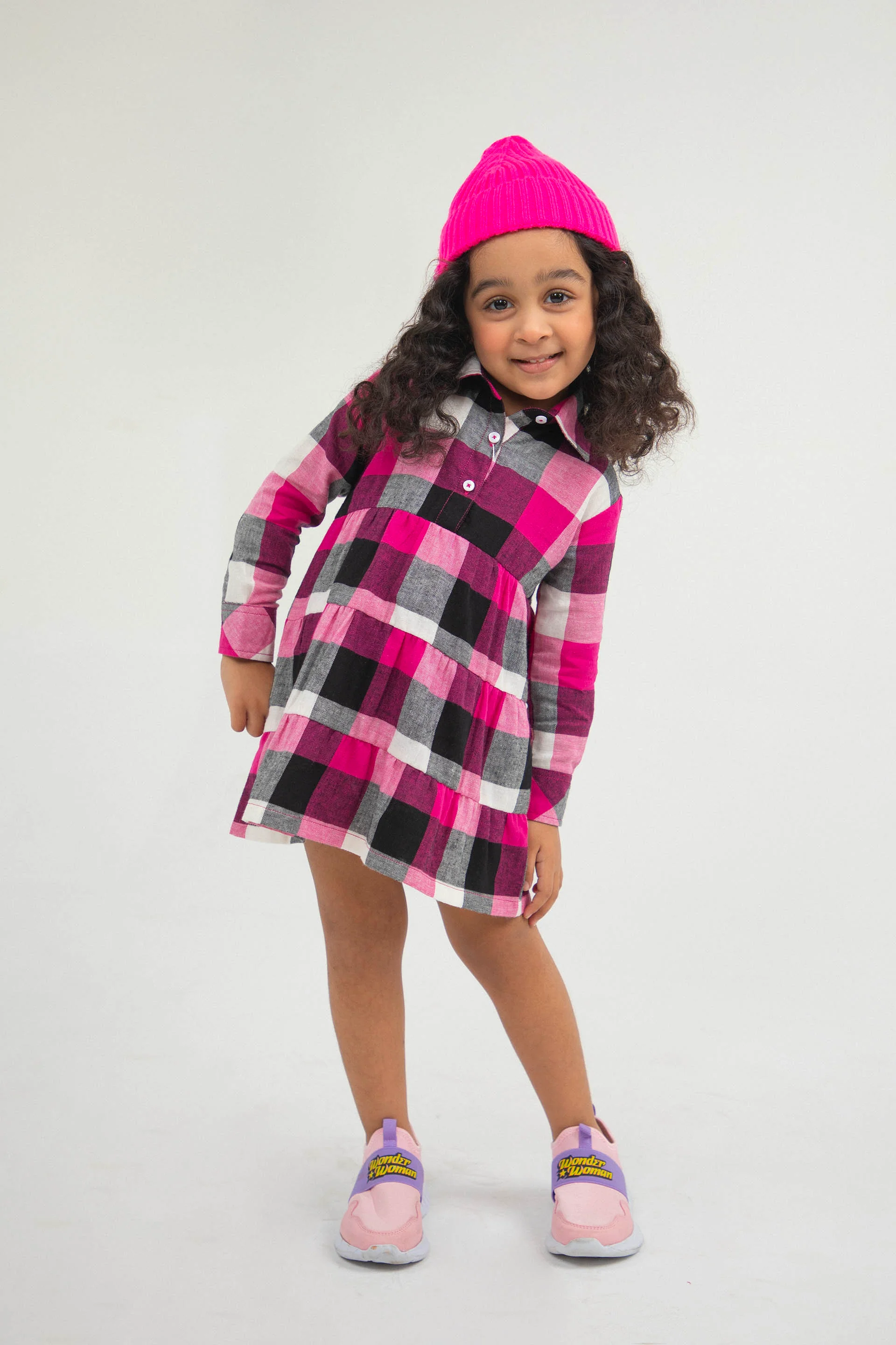 Check Shirt Dress Multi - Image 2