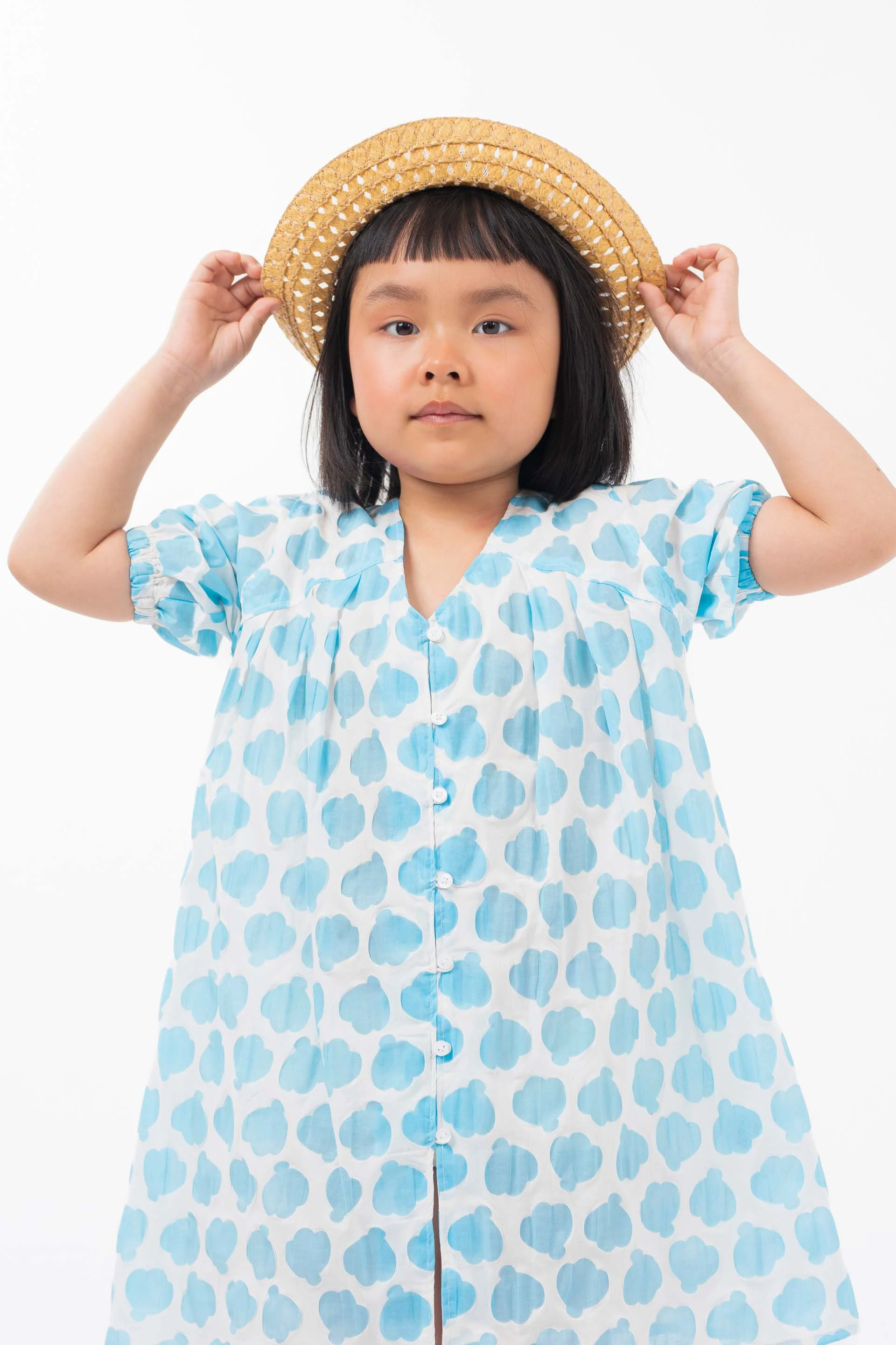Printed Dress White/Blue - Image 2
